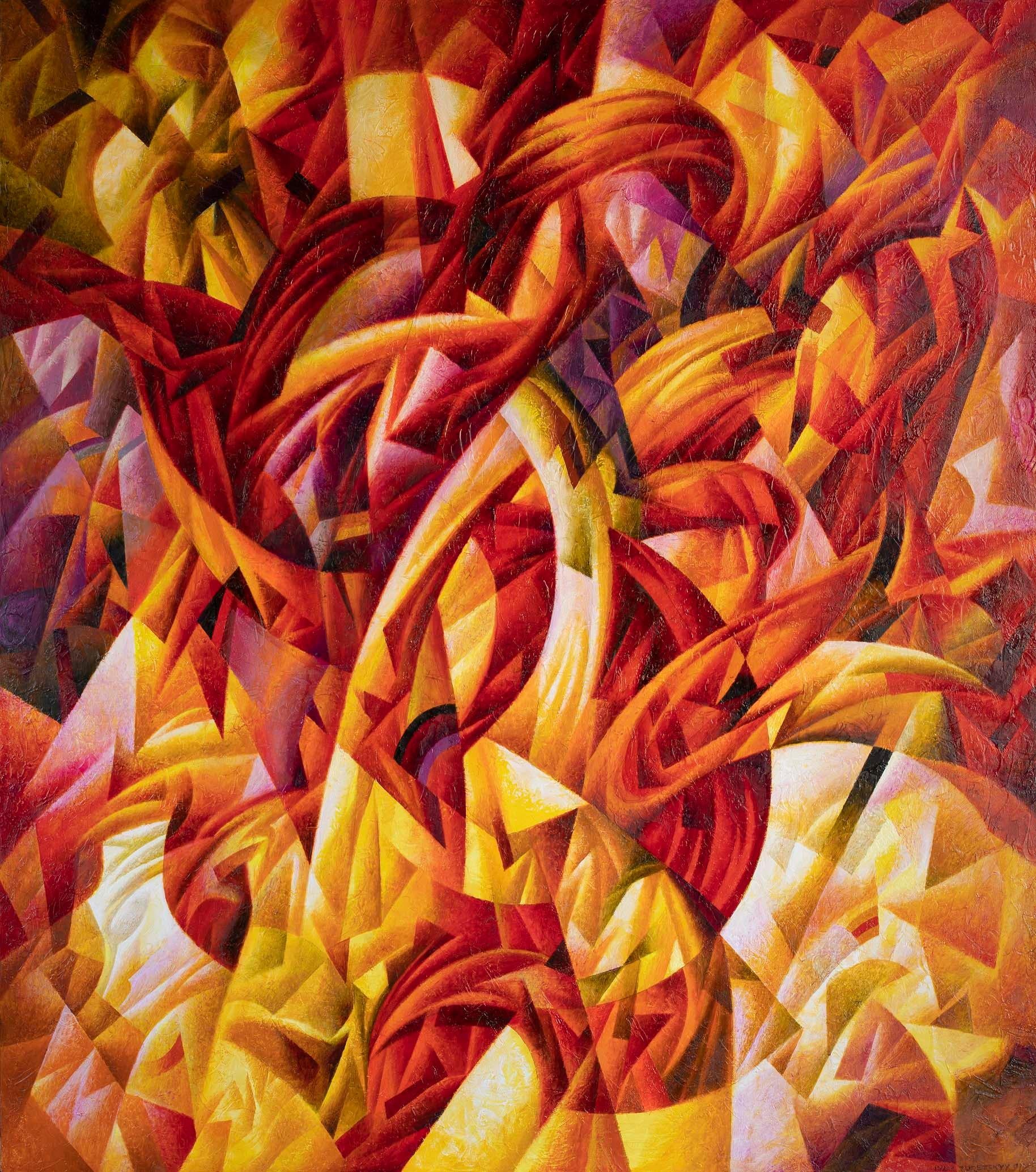 Ivan Turestkyy Abstract Painting - Fiery Touch