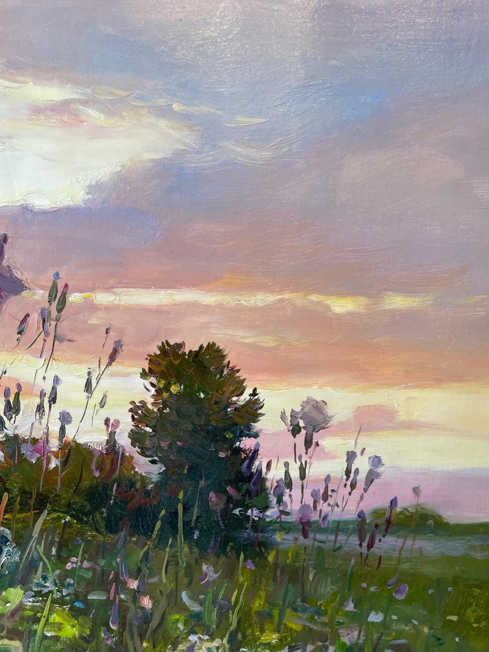 Field Herbs - Beige Landscape Painting by Ivan Vityuk