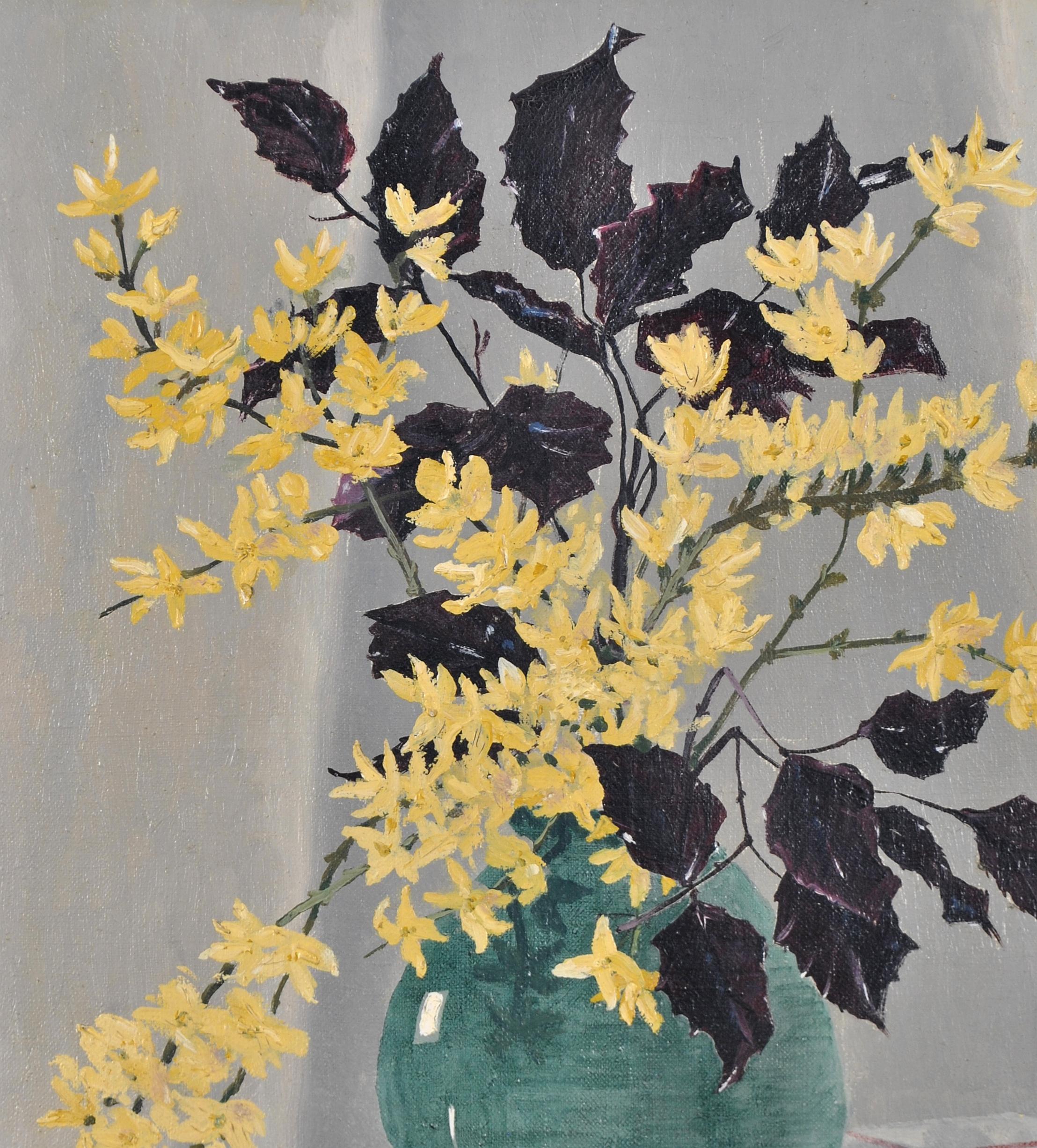 Fleurs dans un vase - Nature morte à l'huile ancienne English Impressionist - Impressionnisme Painting par Ivan Waller