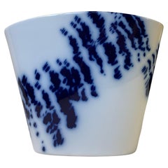 Ivan Weiss Glazed White & Blue Porcelain Vase for Royal Copenhagen, 1980s