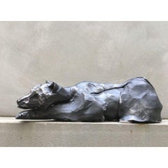 Majestic iron black bear sculpture forged by Ivan Zanoni