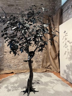 Unique wrought Iron Fig Tree  - majestic big size outdoor indoor sculpture