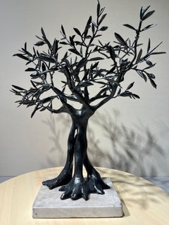 librería escultura de olivo forjado a mano en una sola pieza - hierro forjado negro