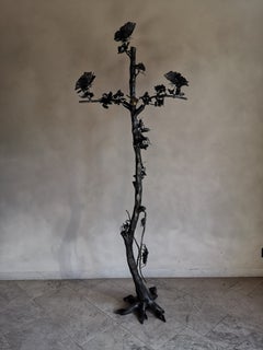 Cross with natural elements and insects - Wrought iron sculpture