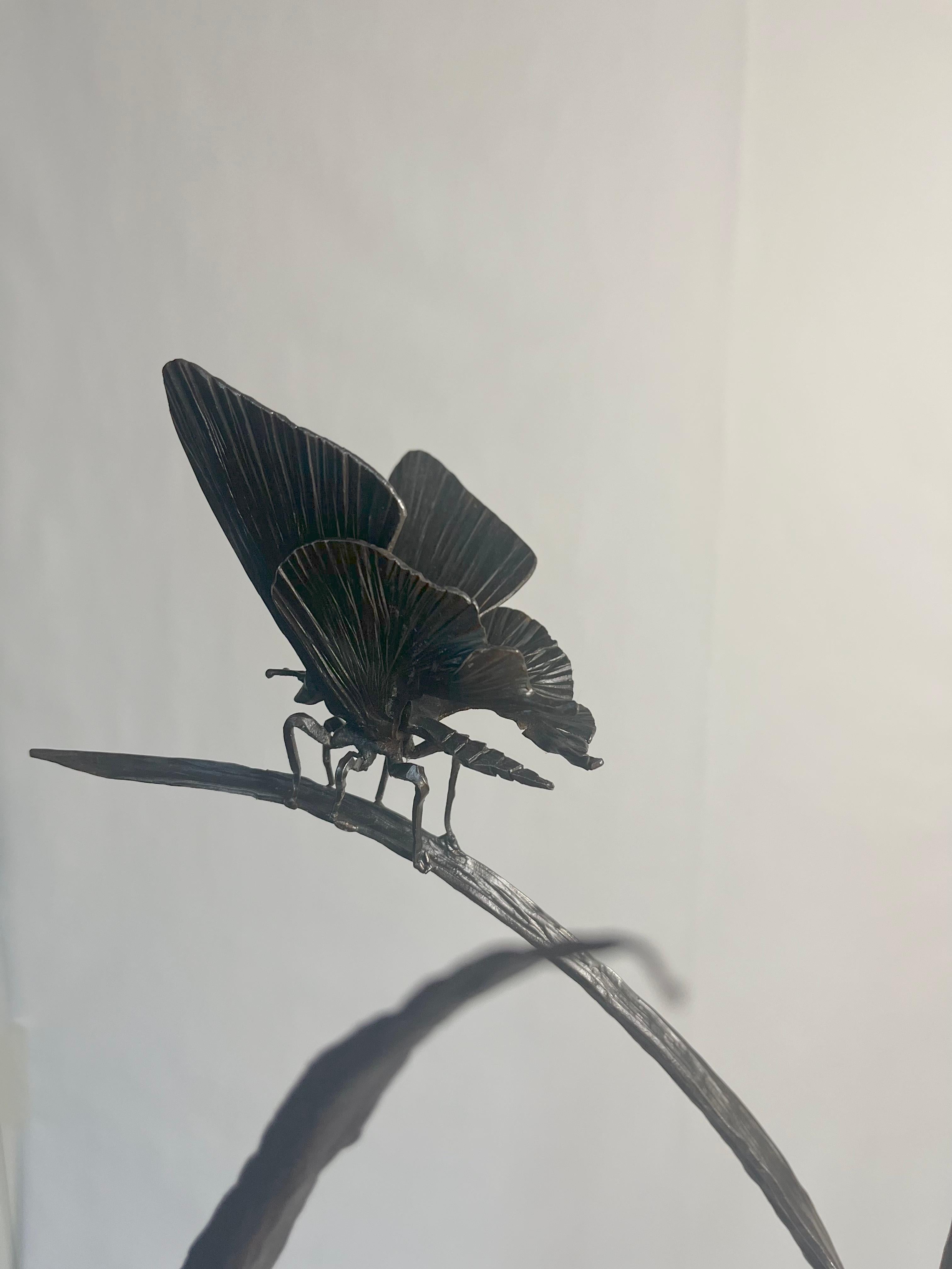 Incredible iron hand forged reed  Perfect outdoor and indoor sculpture in vendita 1