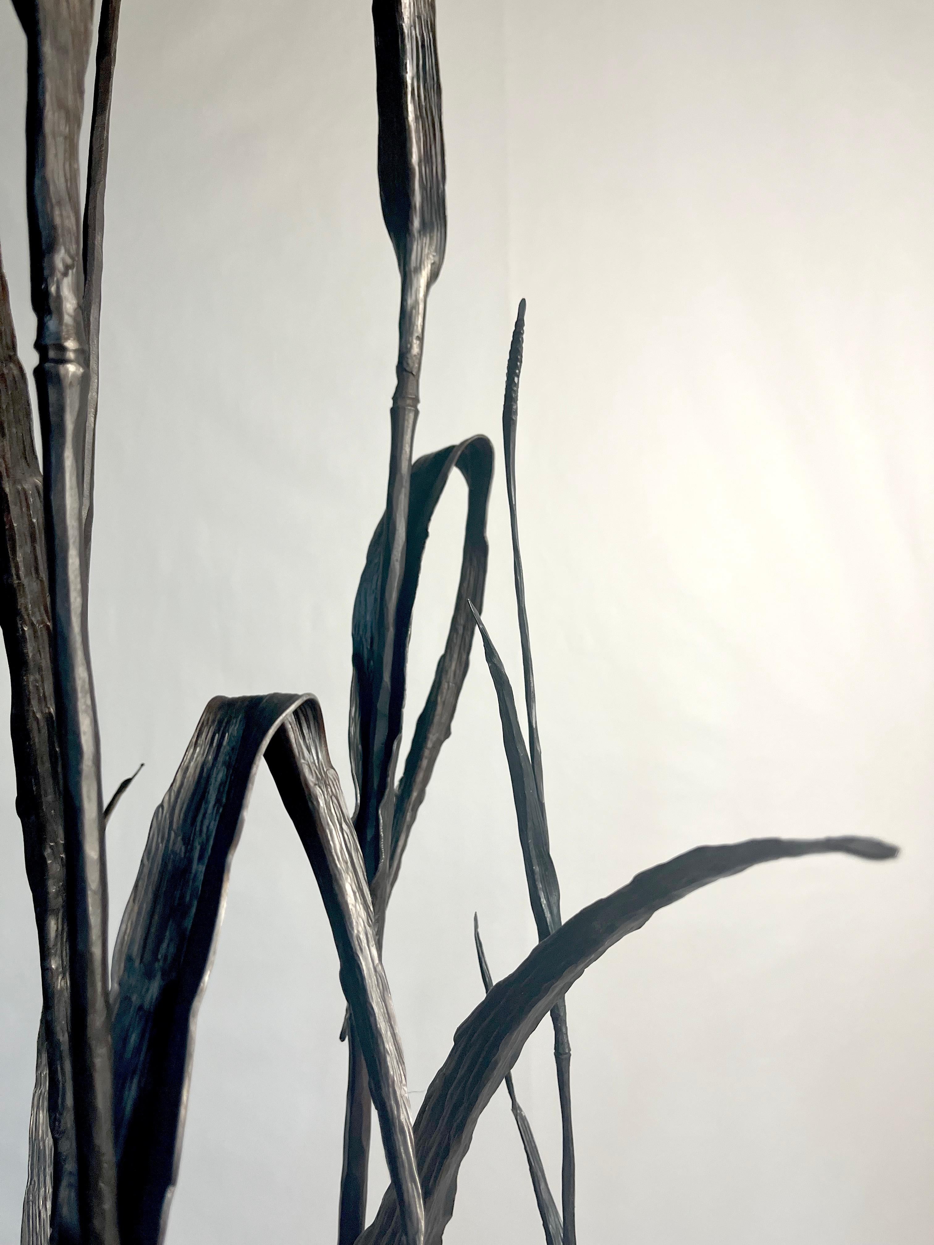 Incredible iron hand forged reed  Perfect outdoor and indoor sculpture in vendita 2