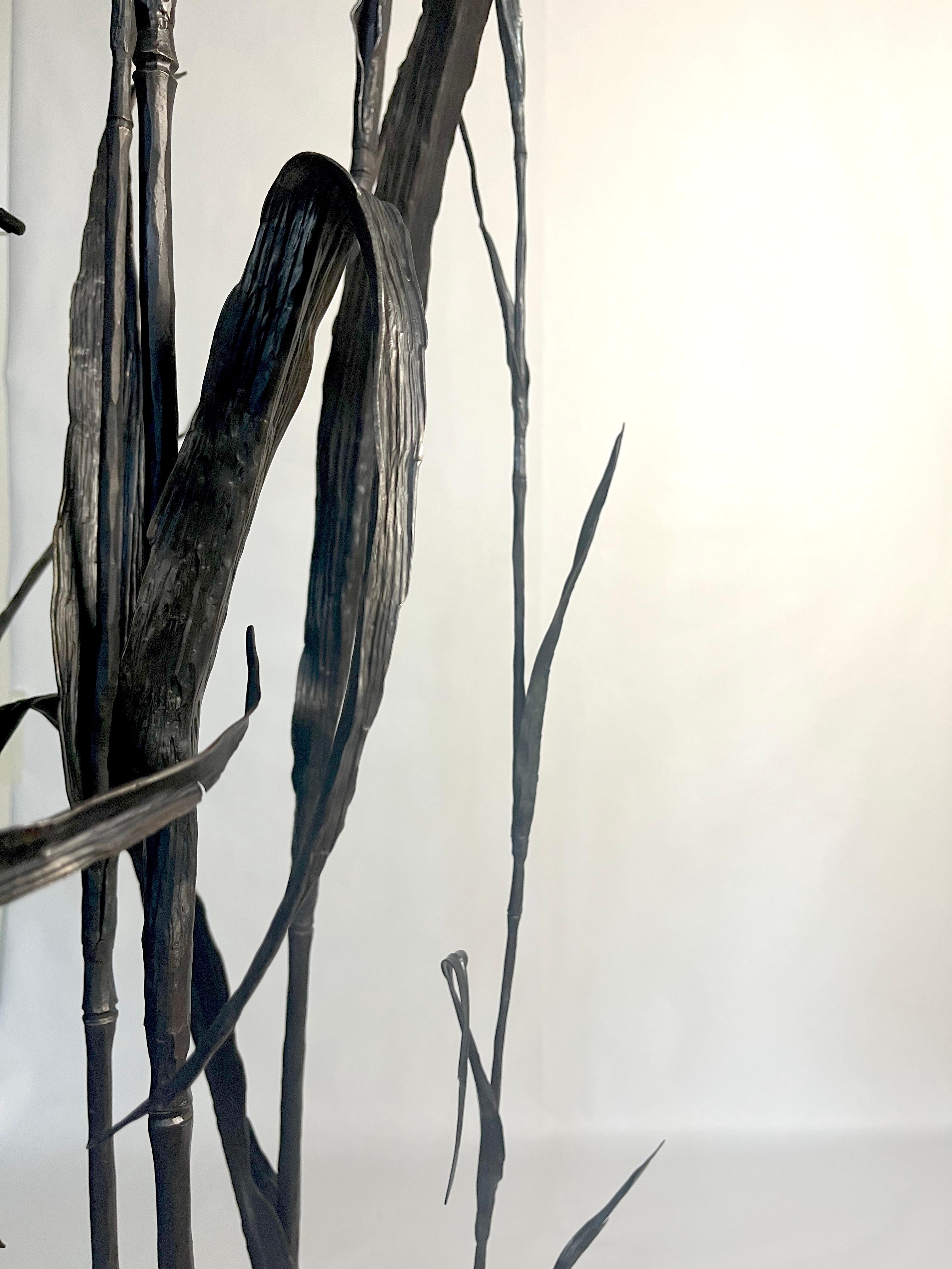 Incredible iron hand forged reed  Perfect outdoor and indoor sculpture in vendita 3