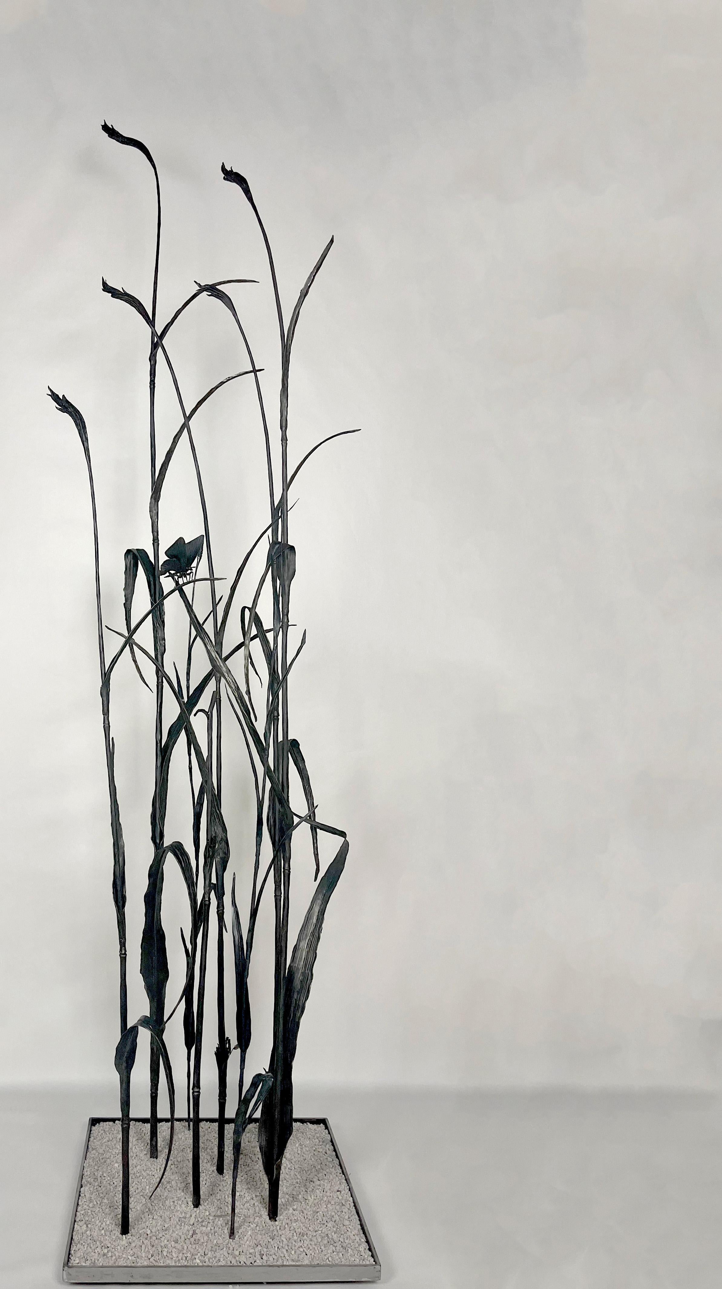 Figurative Sculpture di Ivan Zanoni - Incredible iron hand forged reed  Perfect outdoor and indoor sculpture