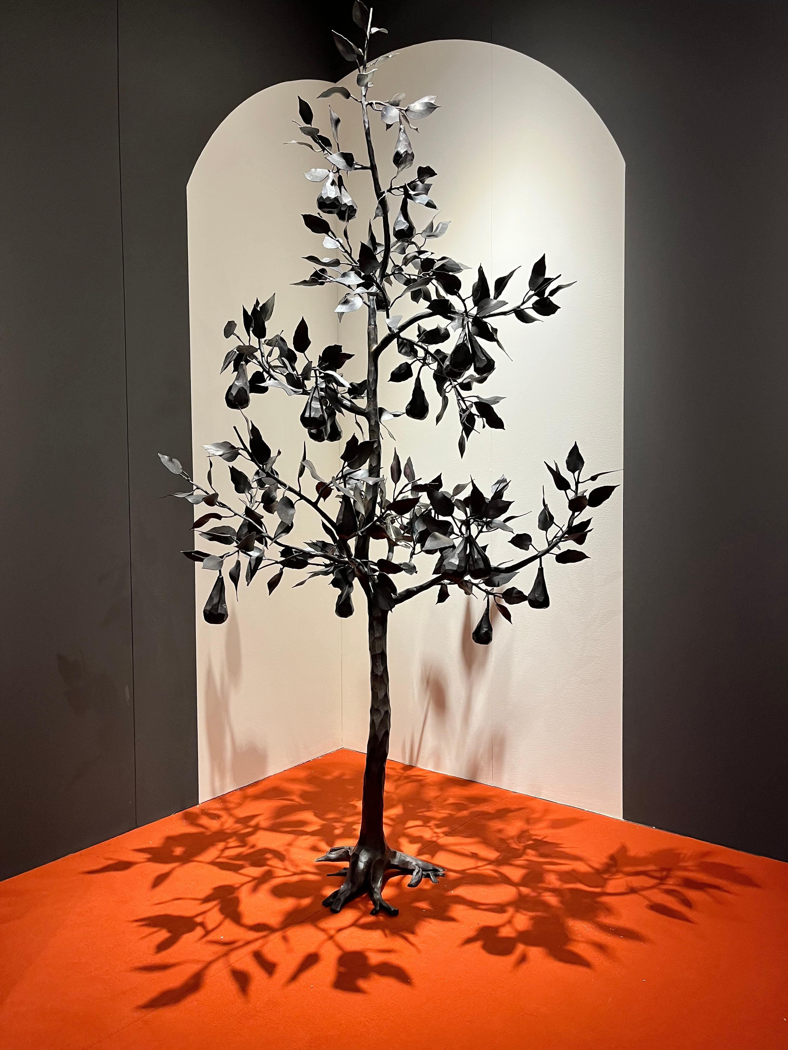 Italian Pear tree, indoor and outdoor wrought iron sculpture. Unique proof. - Sculpture by Ivan Zanoni
