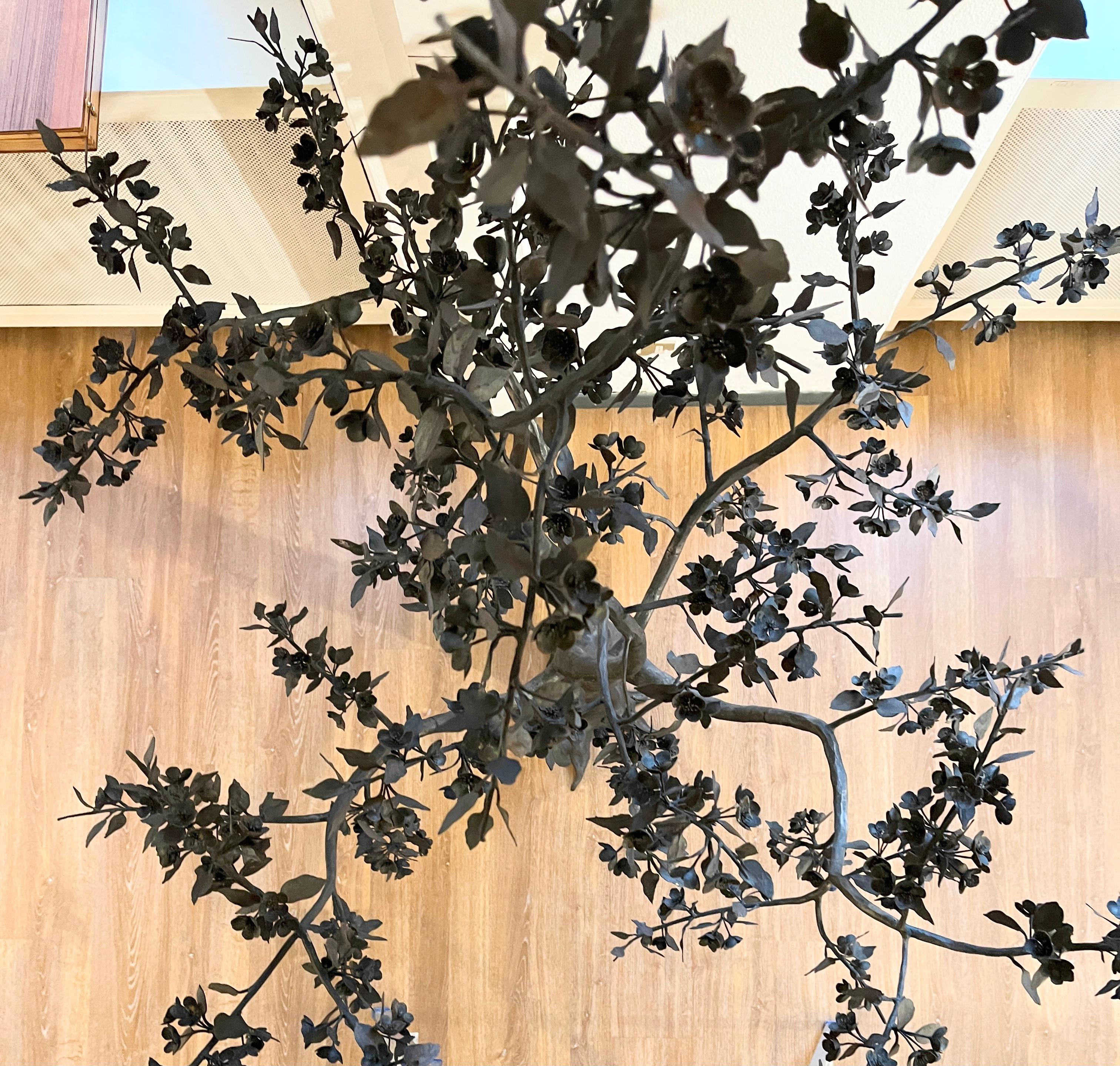 Unique piece Cherry blossom tree - Outdoor & indoor wrought iron sculpture For Sale 1