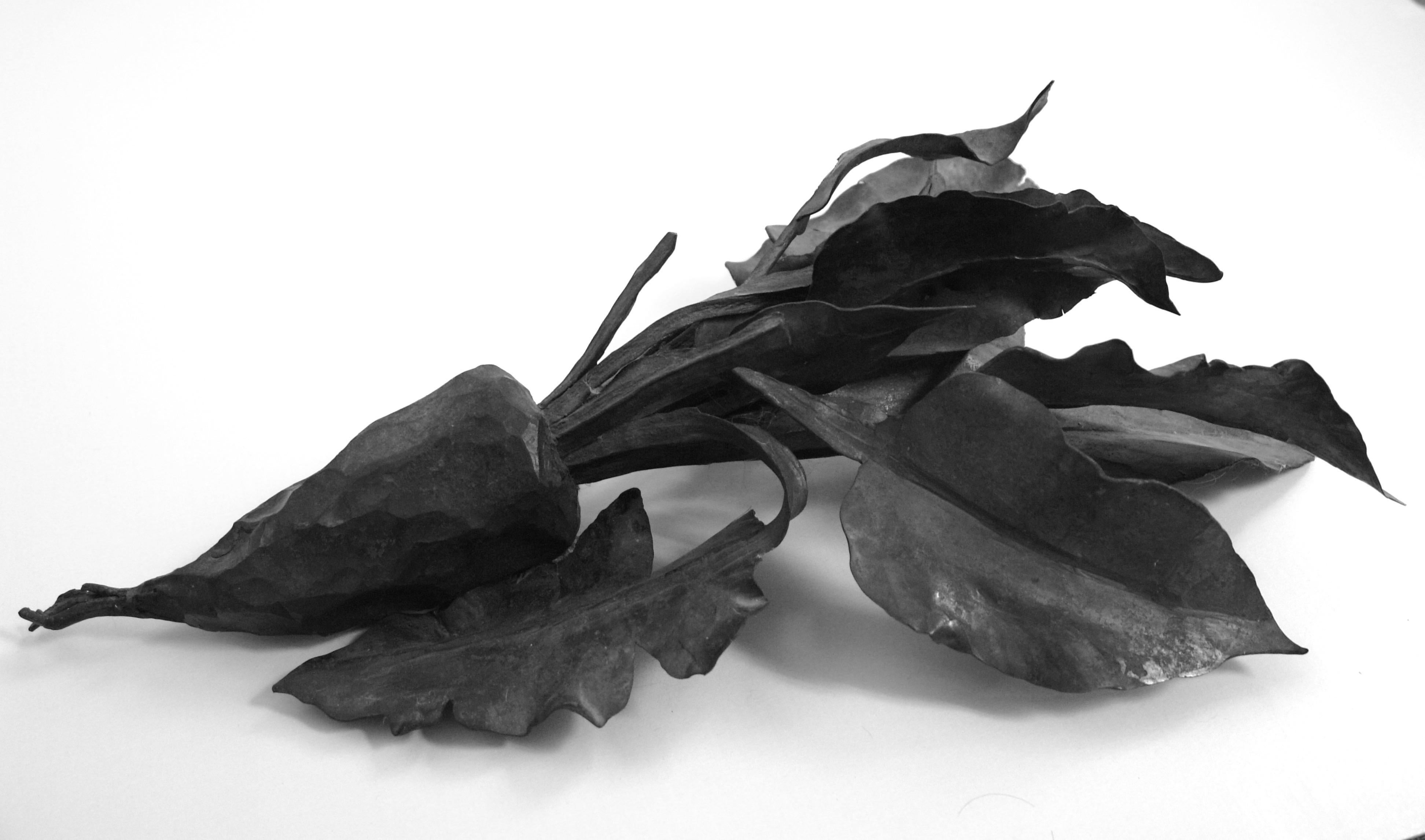 Rare Beetroot sculpture in black wrough iron by fine Italian blacksmith Zanoni  - Sculpture by Ivan Zanoni