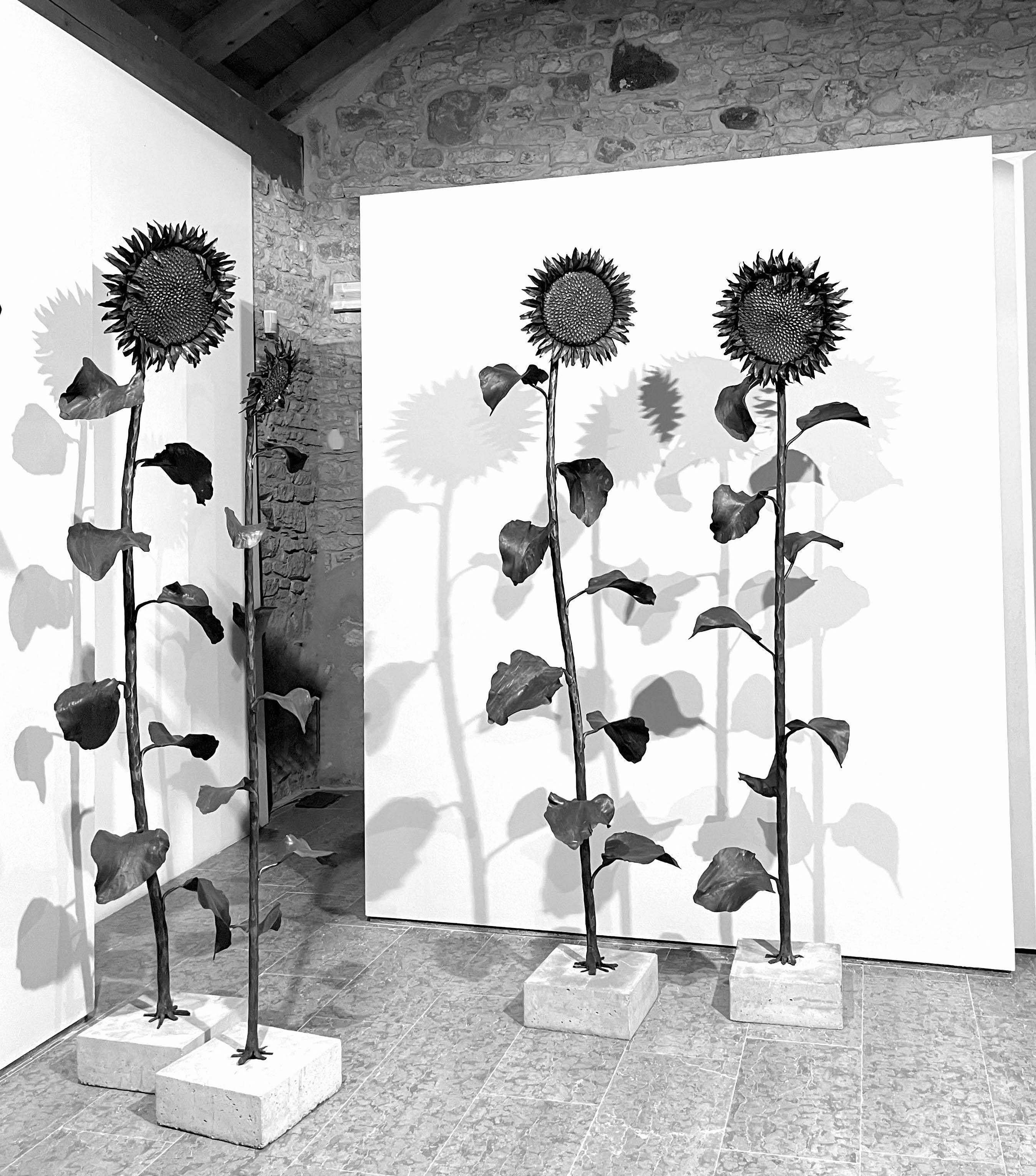 Hand-Forged Life-Size Sunflower Sculpture by Italian Hammersmith – Indoor & Outdoor Art

Description:
Bring the warmth and poetry of nature into your space with this exquisite life-size sunflower sculpture, masterfully handcrafted by a renowned