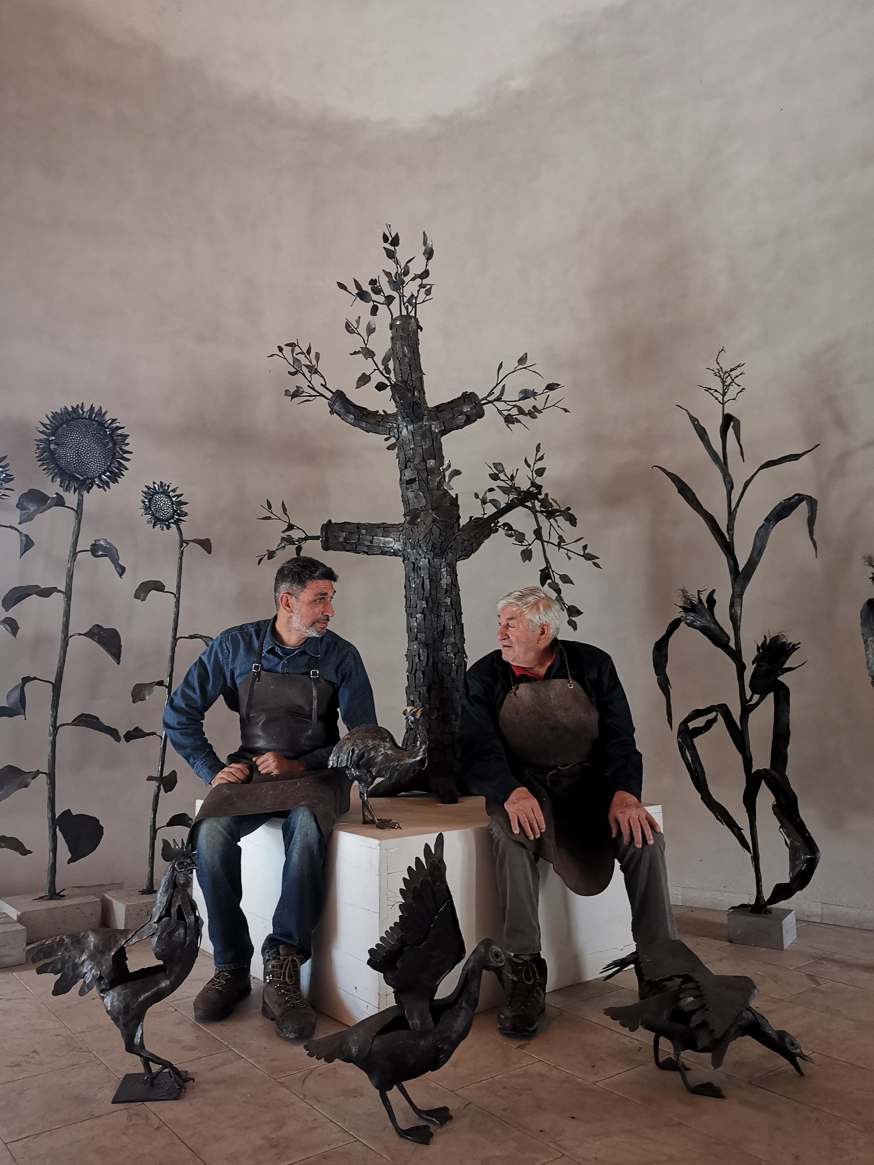 Sunflower - Wrought iron indoor and outdoor sculpture in vendita 1