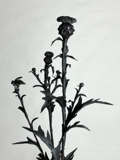 Thistle with insects forged in iron - Unique proof