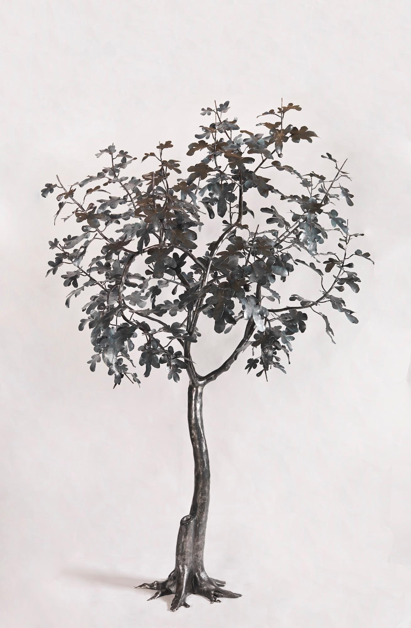 Figurative Sculpture di Ivan Zanoni - Black unique wrought Iron Fig Tree  - majestic outdoor indoor sculpture