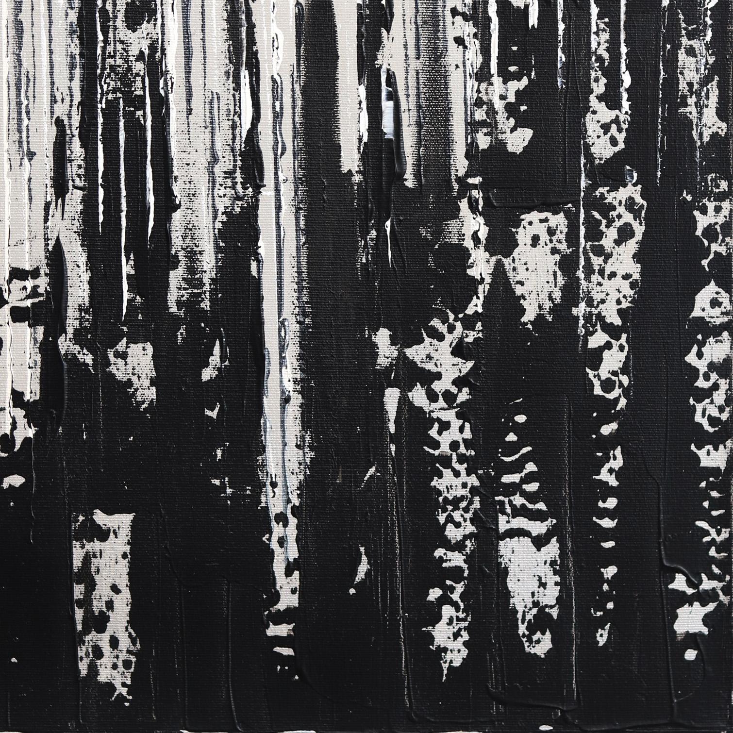 Between the Lines 2 - Œuvre d'art originale abstraite et texturée en noir, blanc et or en vente 3