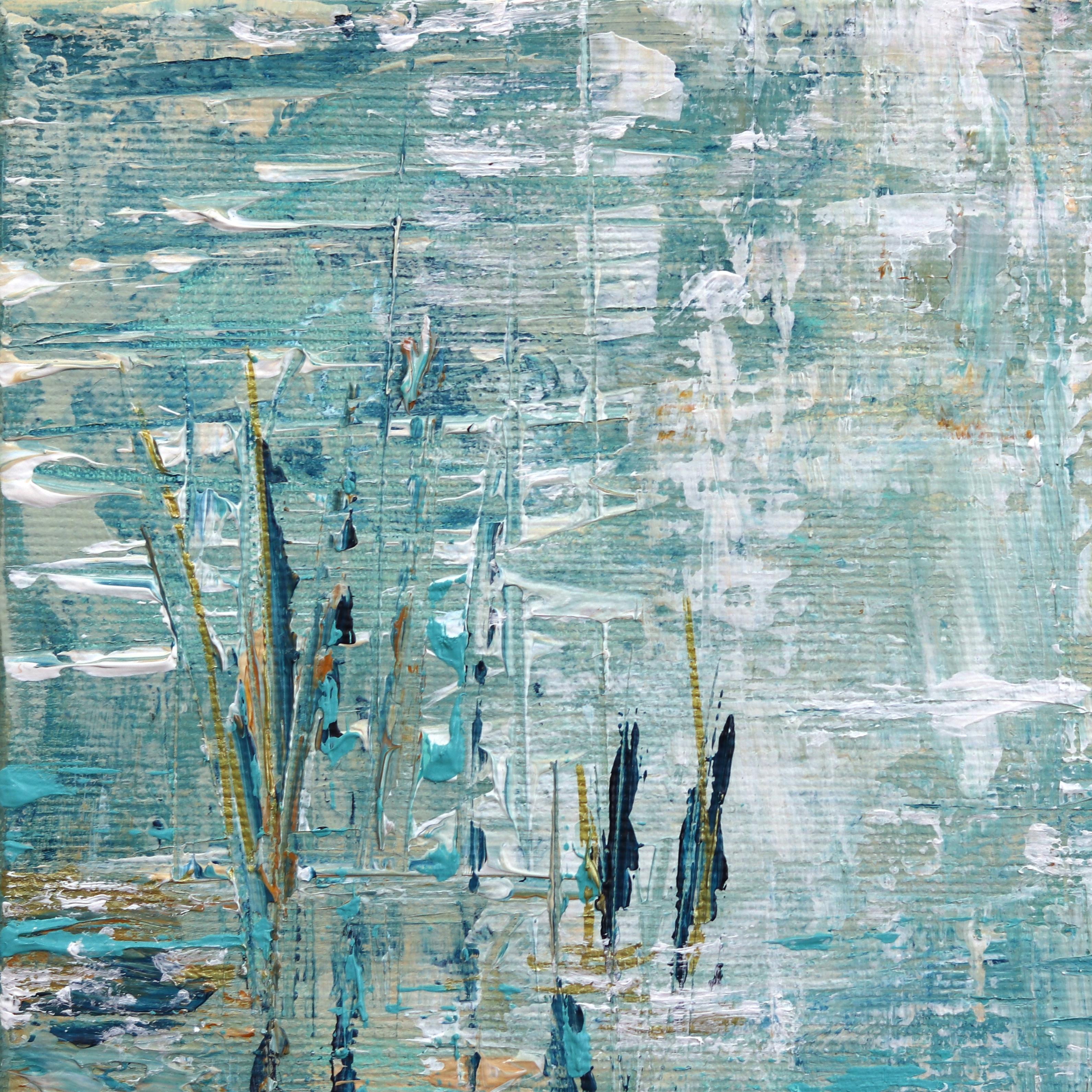 Ivana Milosevic crée des paysages aquatiques inspirés de Monet, à la fois vibrants et apaisants, qui mettent l'accent sur la couleur et la texture. Elle utilise des couteaux à palette et des pinceaux pour graver des détails dans les couches de