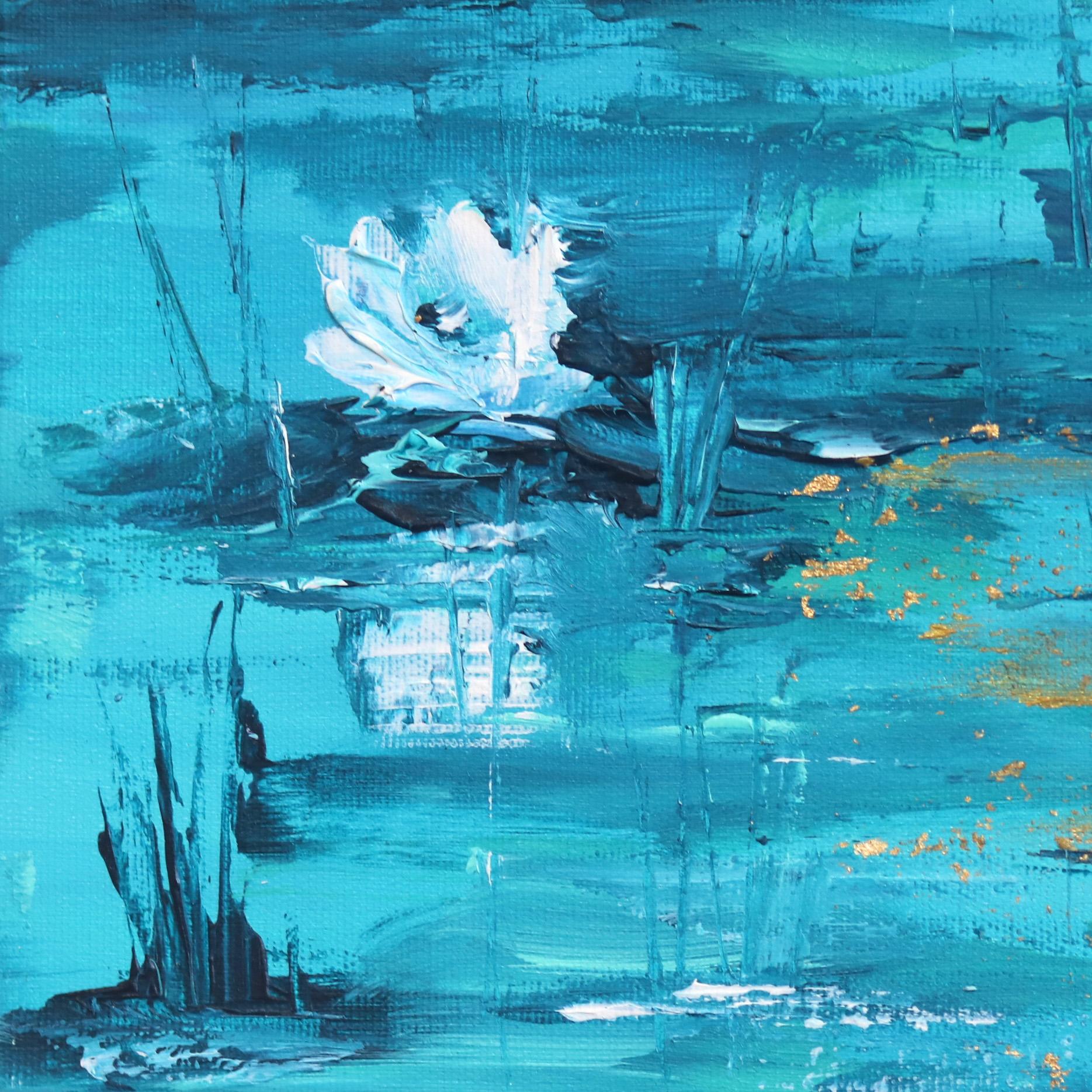 Ivana Milosevic creates vibrant, yet soothing water landscapes that emphasize color and texture. She uses palette knives and brushes to carve details into layers of paint. Water lilies populate the surface of her ponds, adding a sense of familiarity