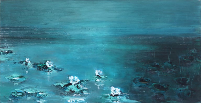 Ivana Milosevic Landscape Painting - Lily Pond - Large Original Waterscape Painting