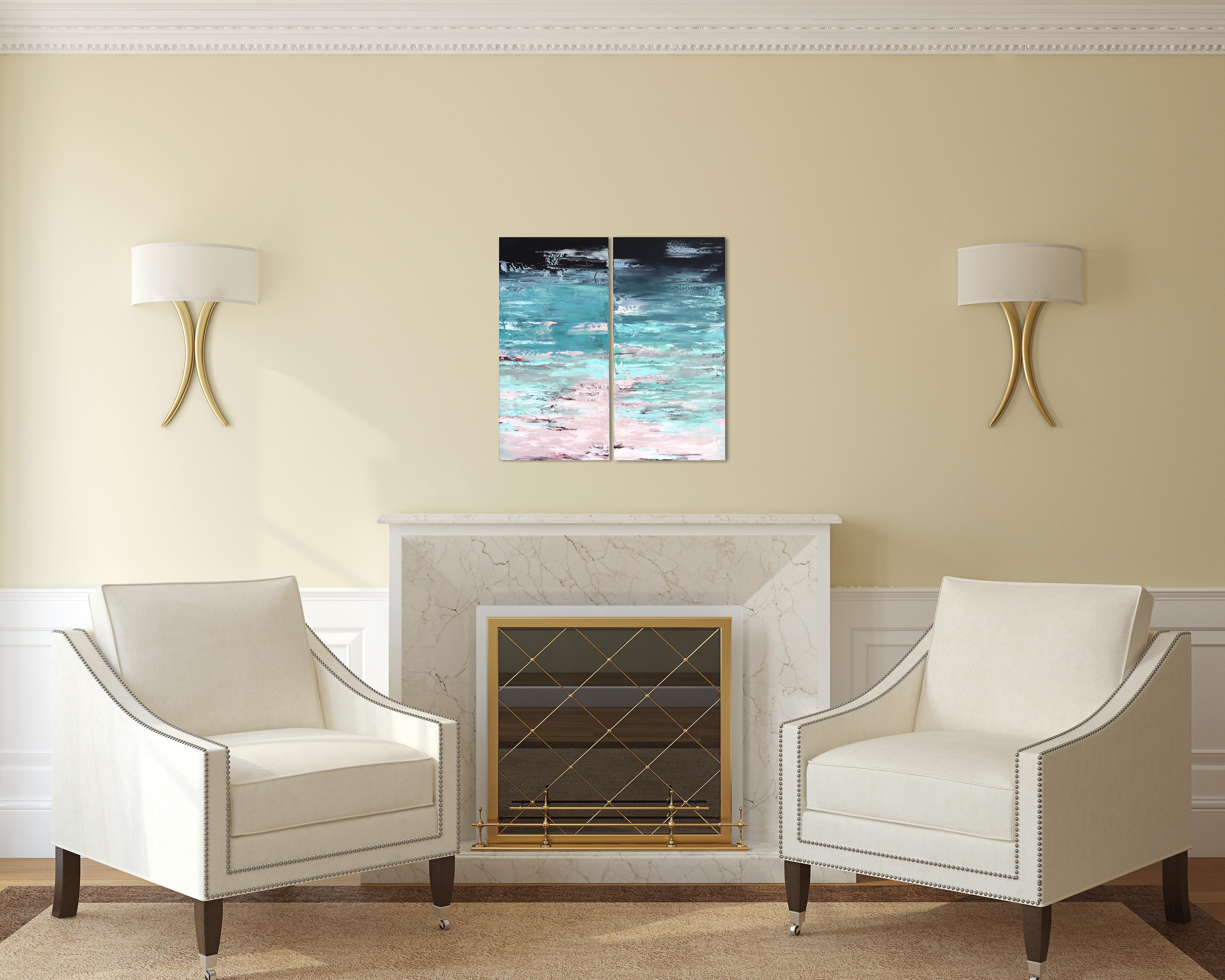 Ocean California (Diptych) - Painting by Ivana Milosevic