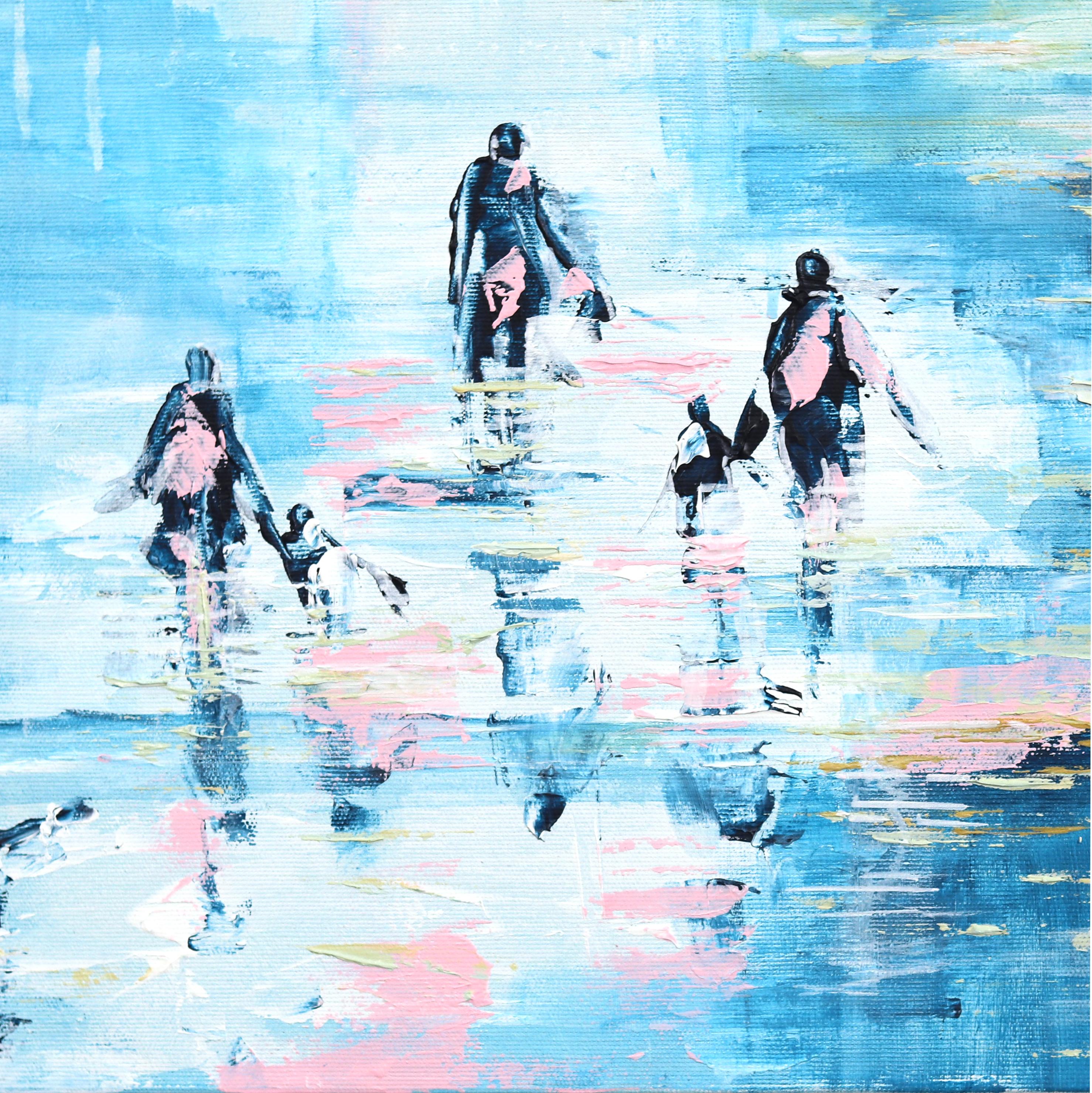Mar de vitaminas 03-1 - Pintura original abstracta con textura de paisaje - Painting Posimpresionista de Ivana Milosevic