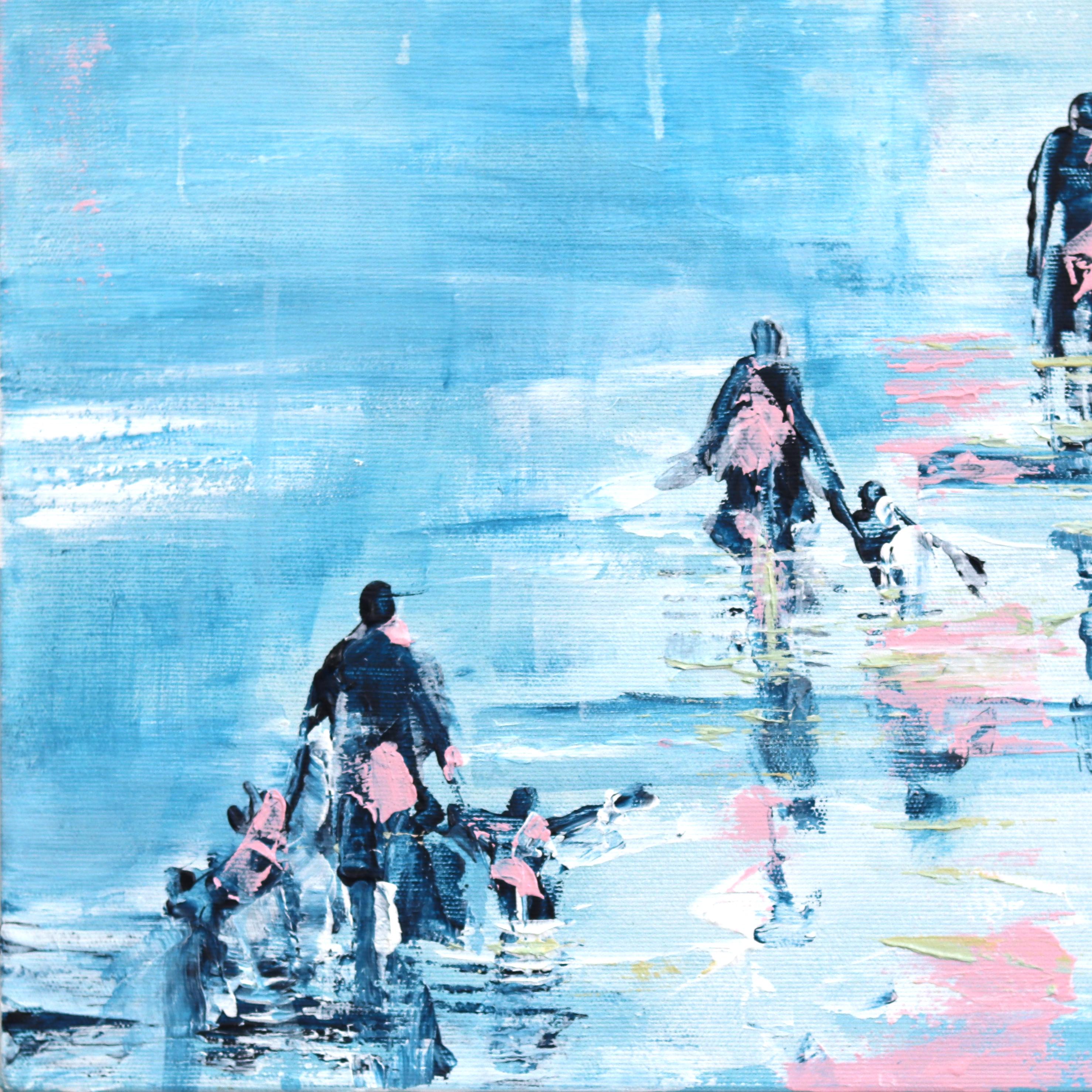 Mar de vitaminas 03-1 - Pintura original abstracta con textura de paisaje en venta 2