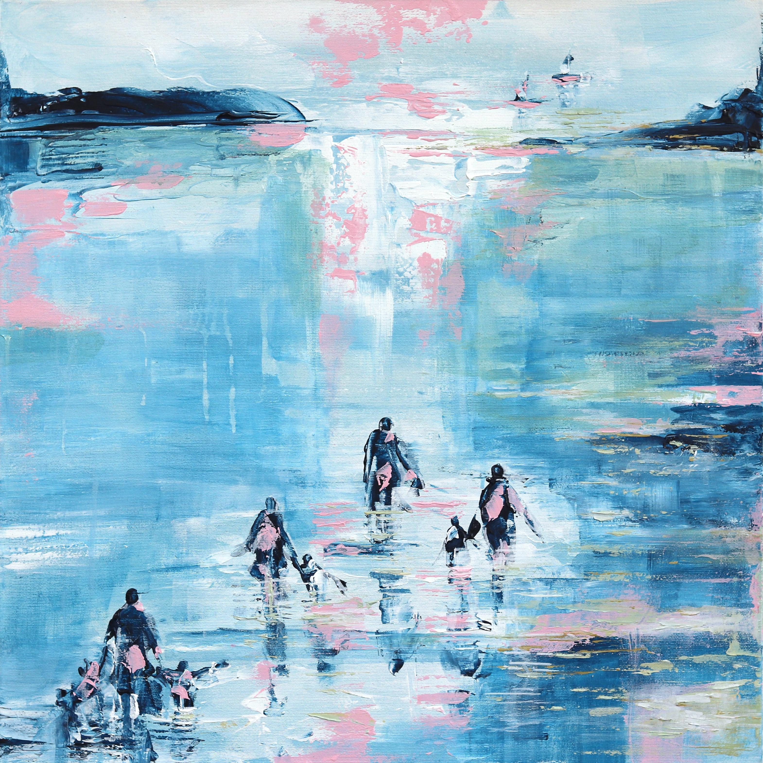 Landscape Painting de Ivana Milosevic - Mar de vitaminas 03-1 - Pintura original abstracta con textura de paisaje