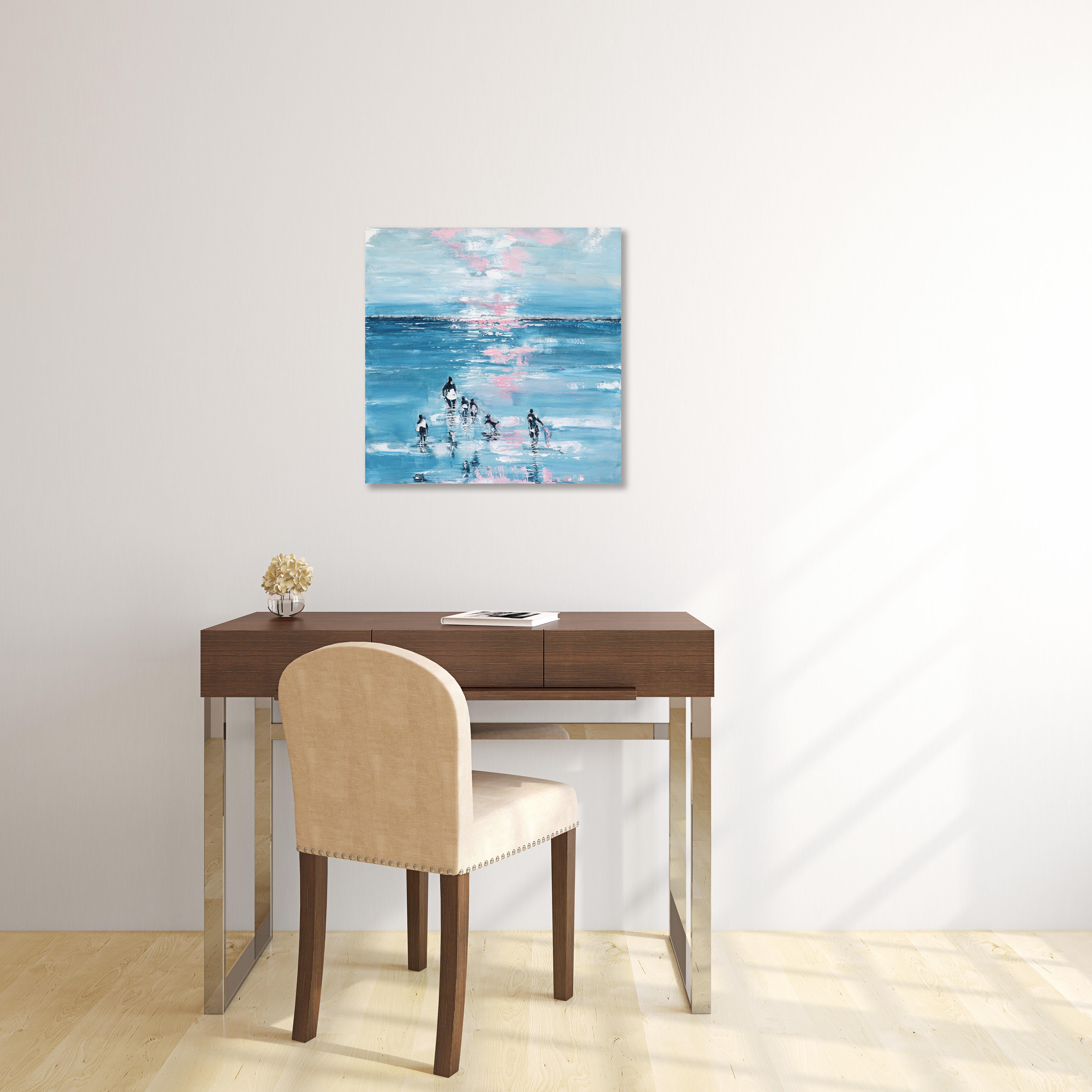 Vitamin Sea 04-1 - Peinture de paysage originale abstraite - Painting de Ivana Milosevic
