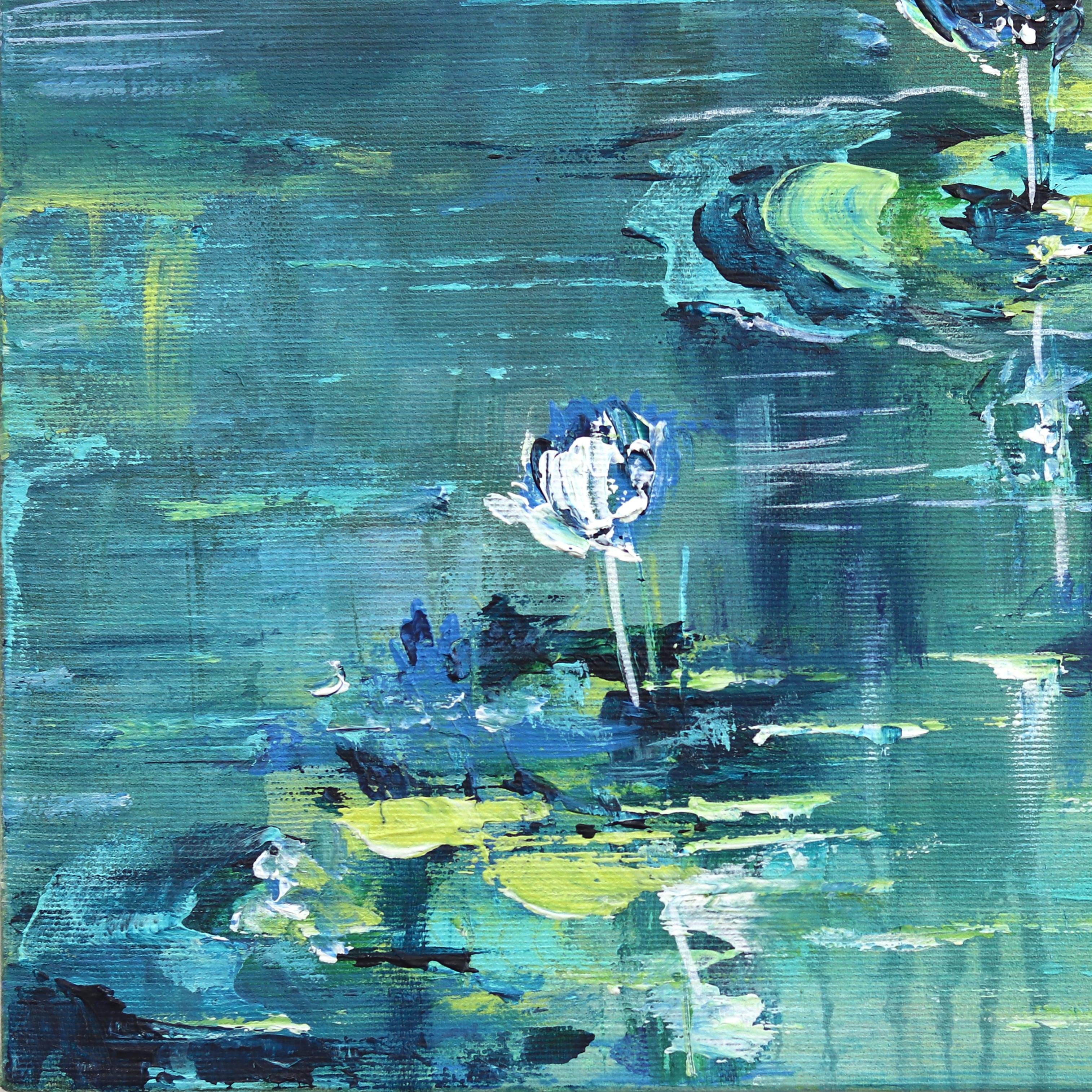 Ivana Milosevic crée des paysages aquatiques à la fois vibrants et apaisants qui mettent l'accent sur la couleur et la texture. Elle utilise des couteaux à palette et des pinceaux pour graver des détails dans les couches de peinture. Elles reflètent