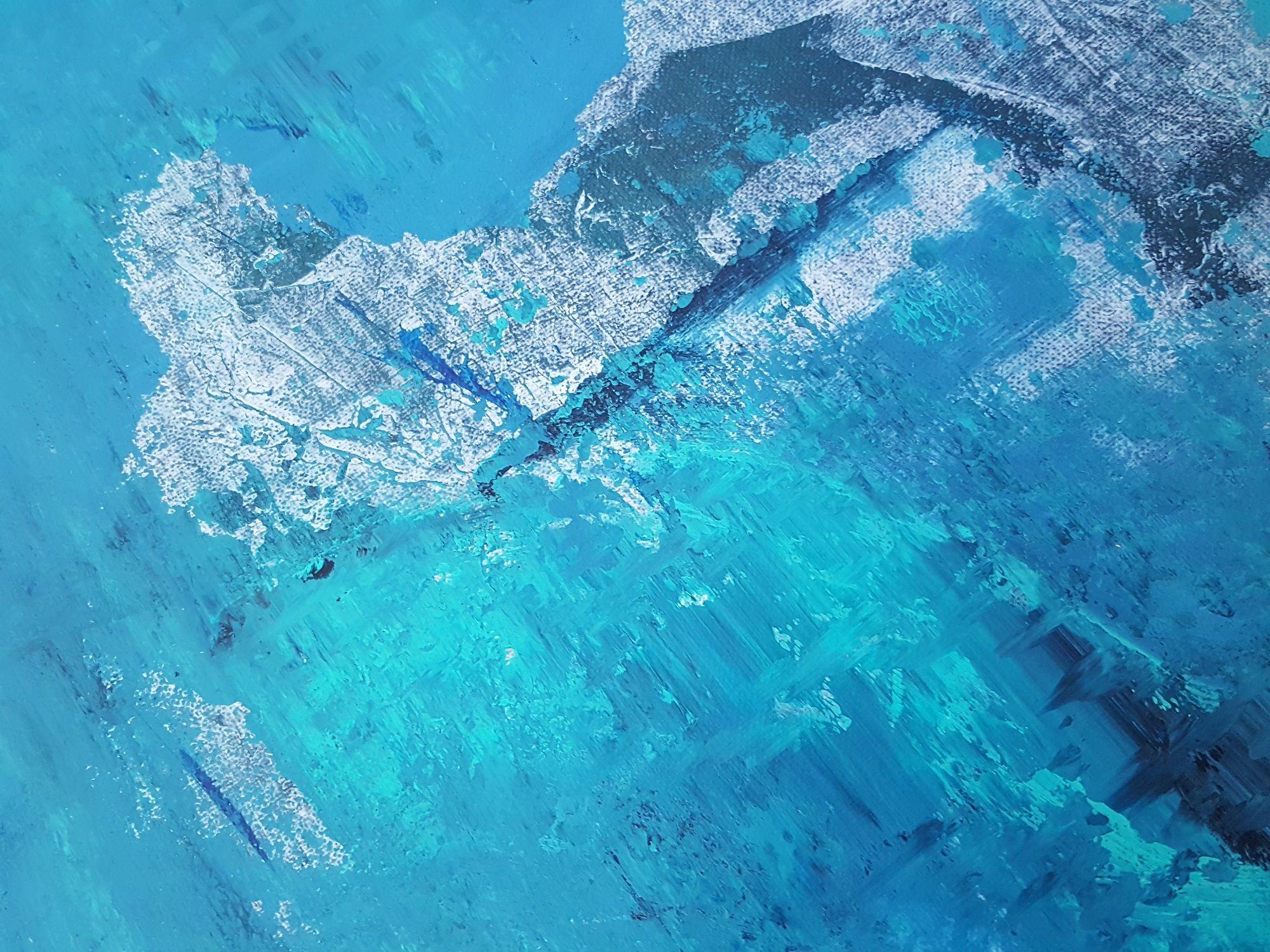 Arctic blues, Painting, Acrylic on Canvas - Blue Abstract Painting by Ivana Olbricht