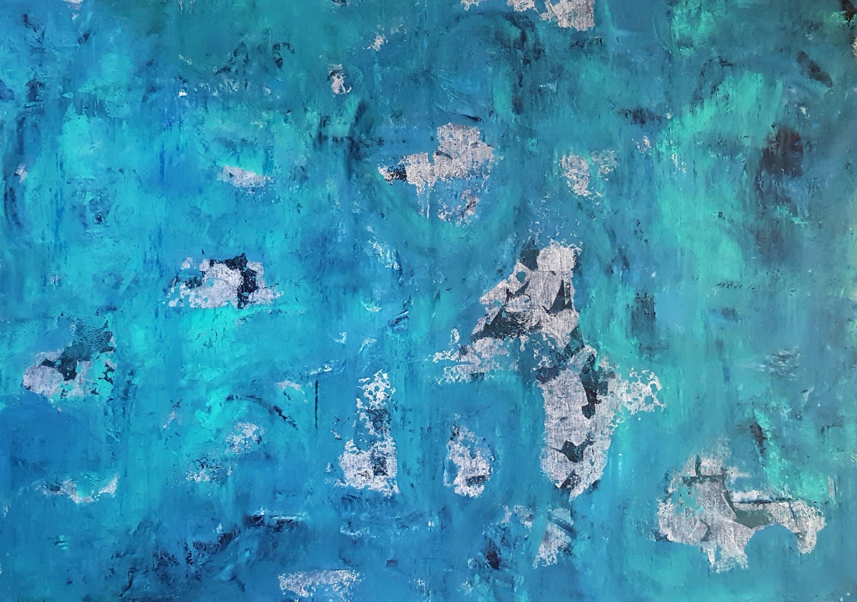 Ivana Olbricht Abstract Painting - Arctic blues, Painting, Acrylic on Canvas