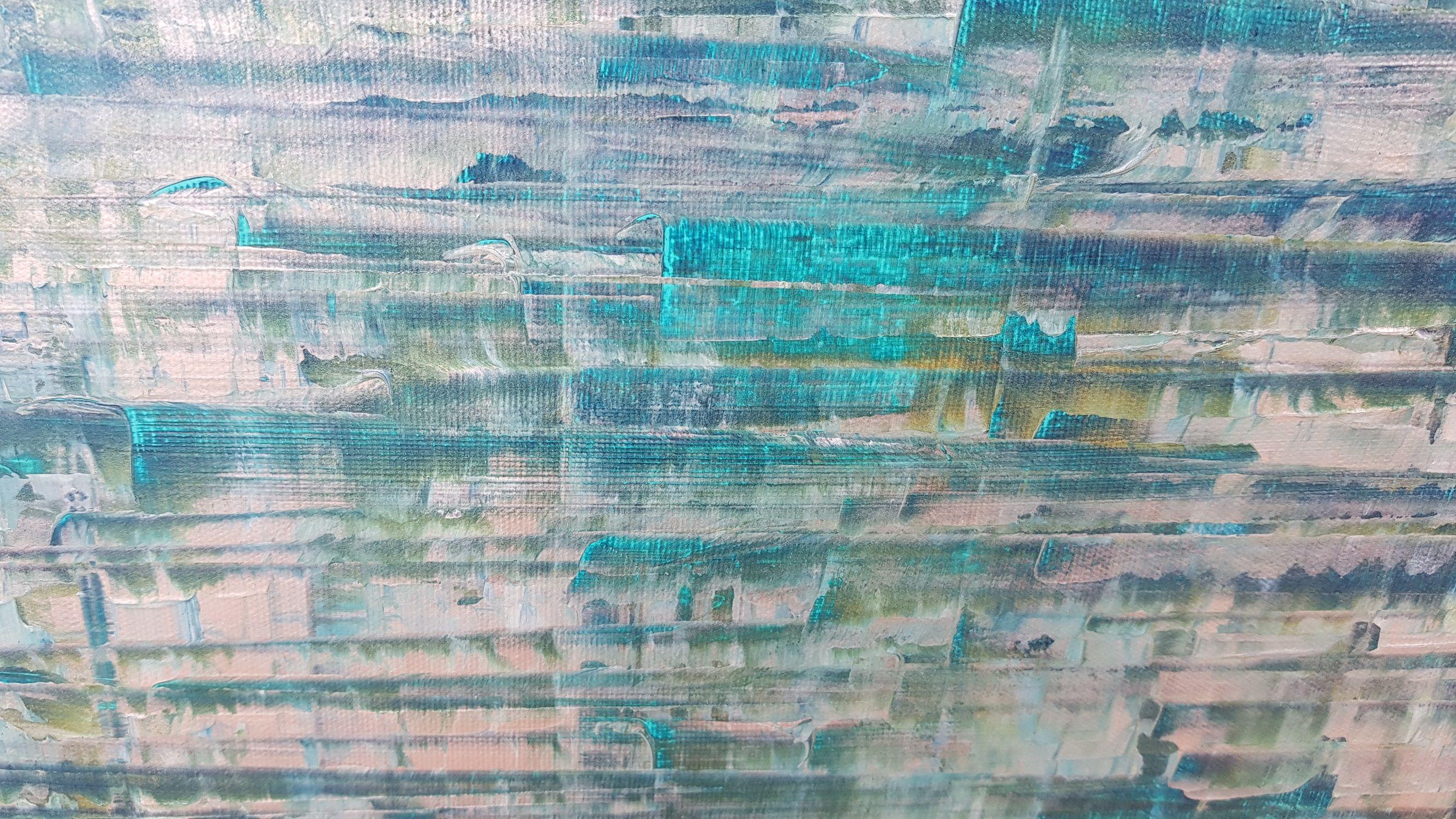 Coucher de soleil arctique, peinture, acrylique sur toile - Painting de Ivana Olbricht