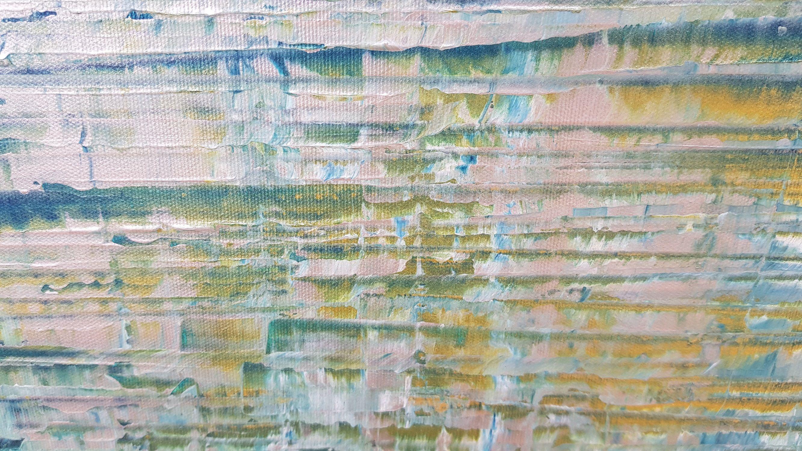 Coucher de soleil arctique, peinture, acrylique sur toile - Abstrait Painting par Ivana Olbricht