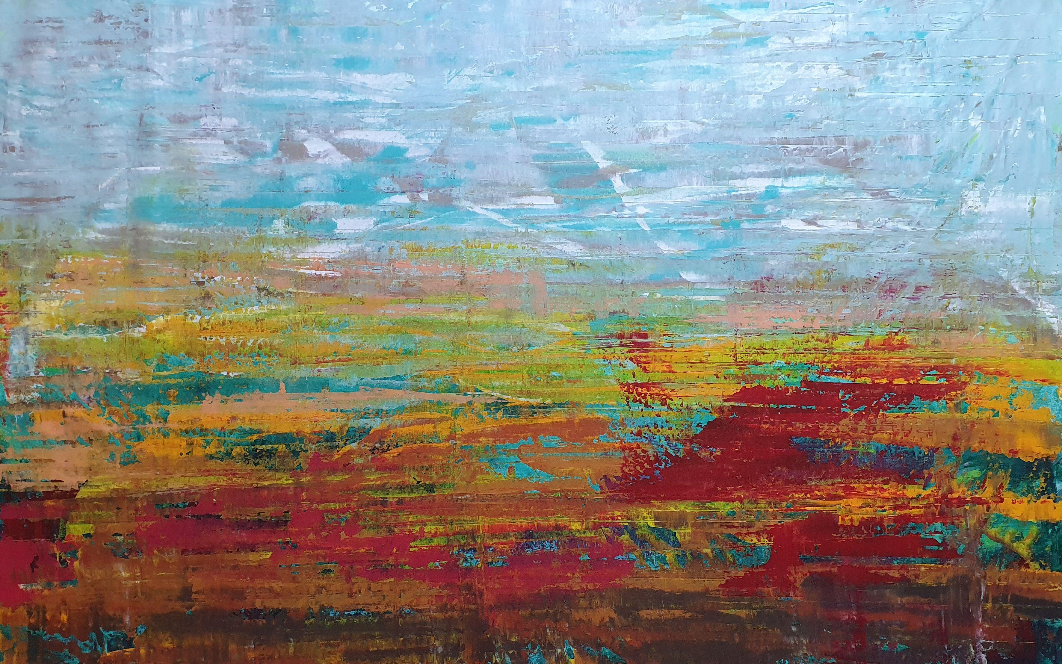 Ivana Olbricht Abstract Painting - August afternoon - XXL abstract landscape, Painting, Acrylic on Canvas