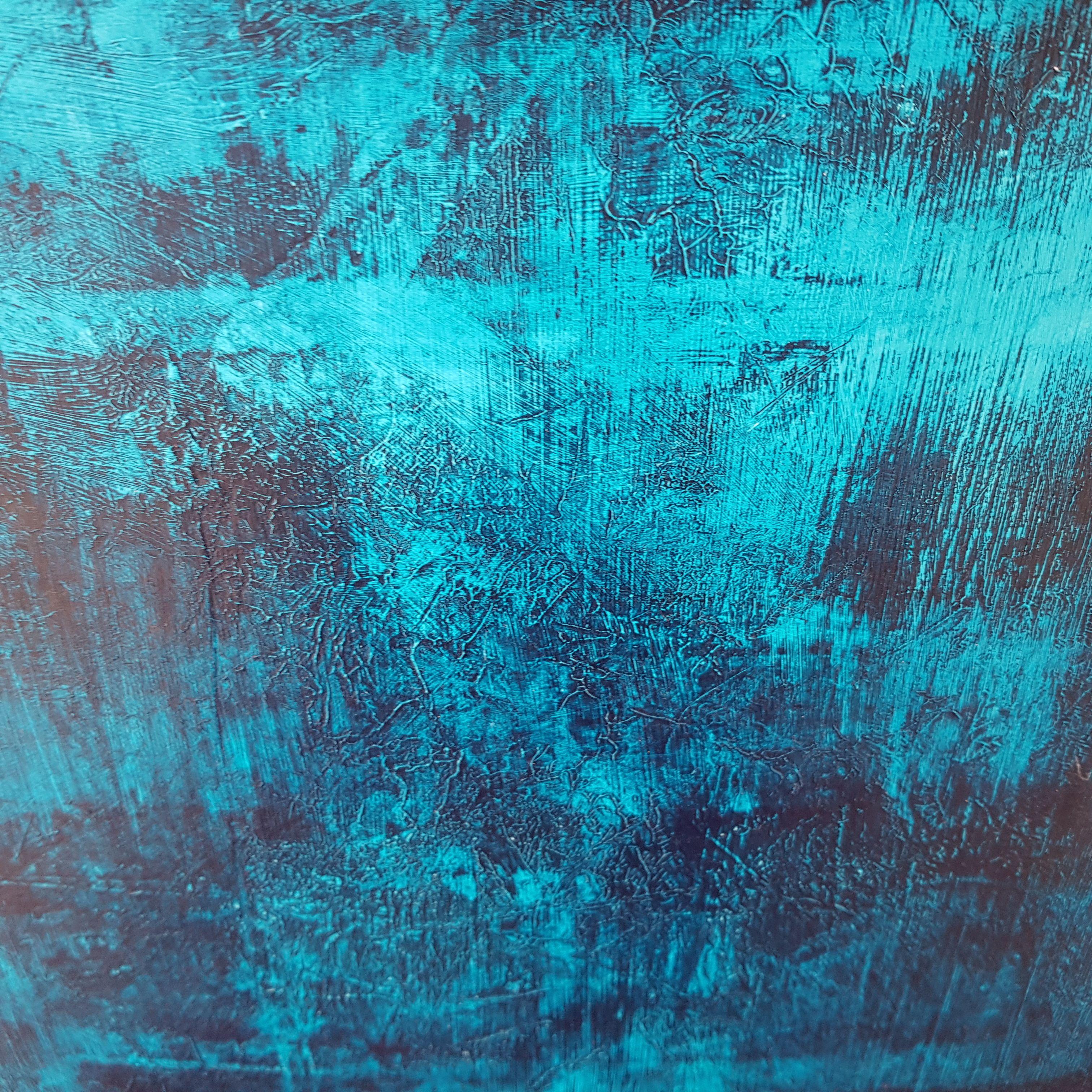 Peinture à la givre bleue, acrylique sur toile - Abstrait Painting par Ivana Olbricht