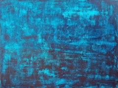 Peinture à la givre bleue, acrylique sur toile