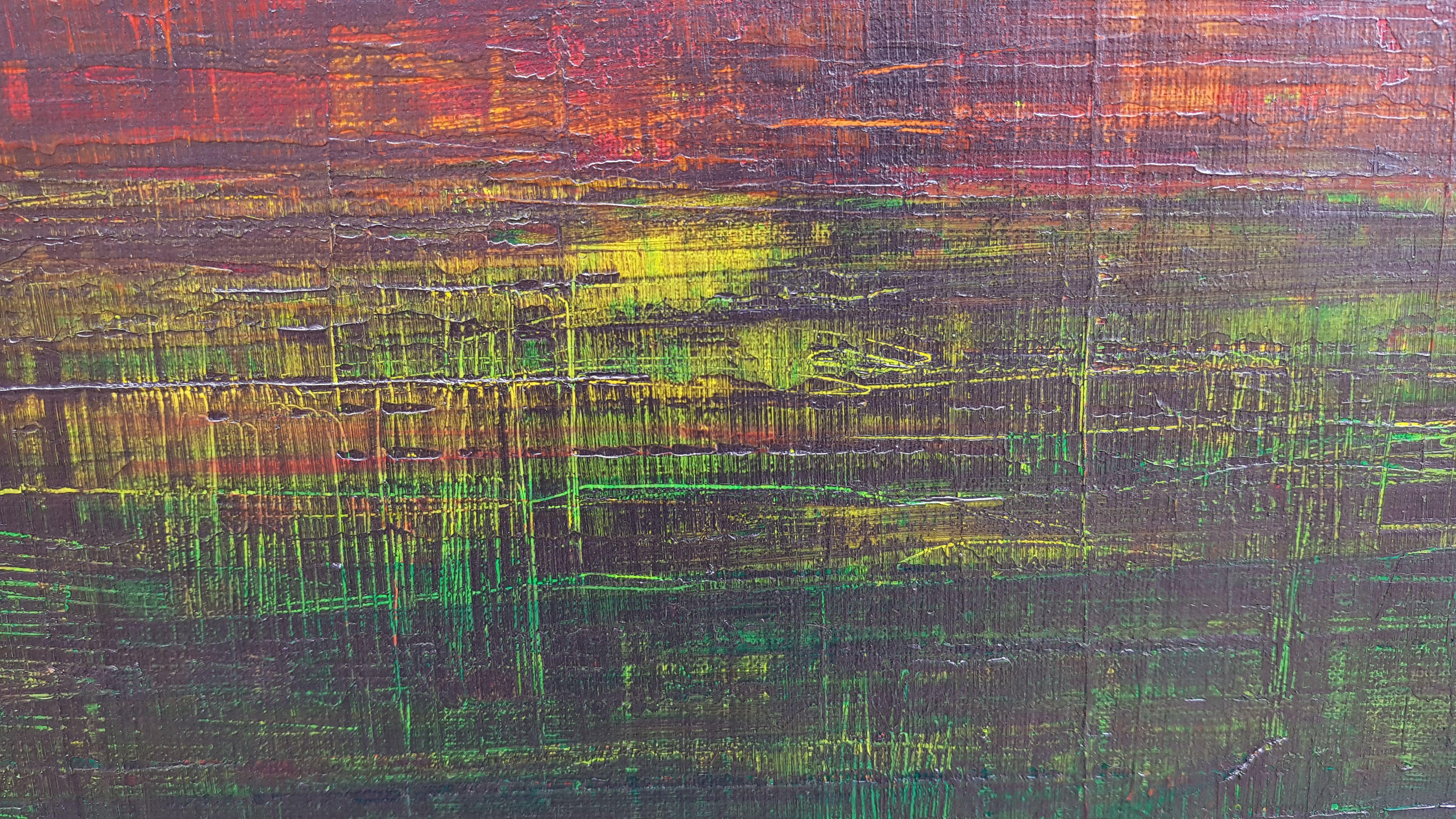 Tramonto ardente, Pittura, Acrilico su tela - Painting Astratto di Ivana Olbricht