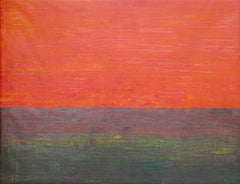 Coucher de soleil brûlant, peinture, acrylique sur toile