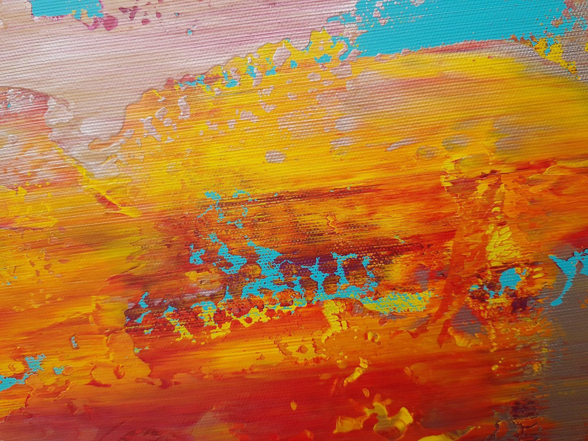 Caribbean sunset - ditpych, Painting, Acrylic on Canvas For Sale 2