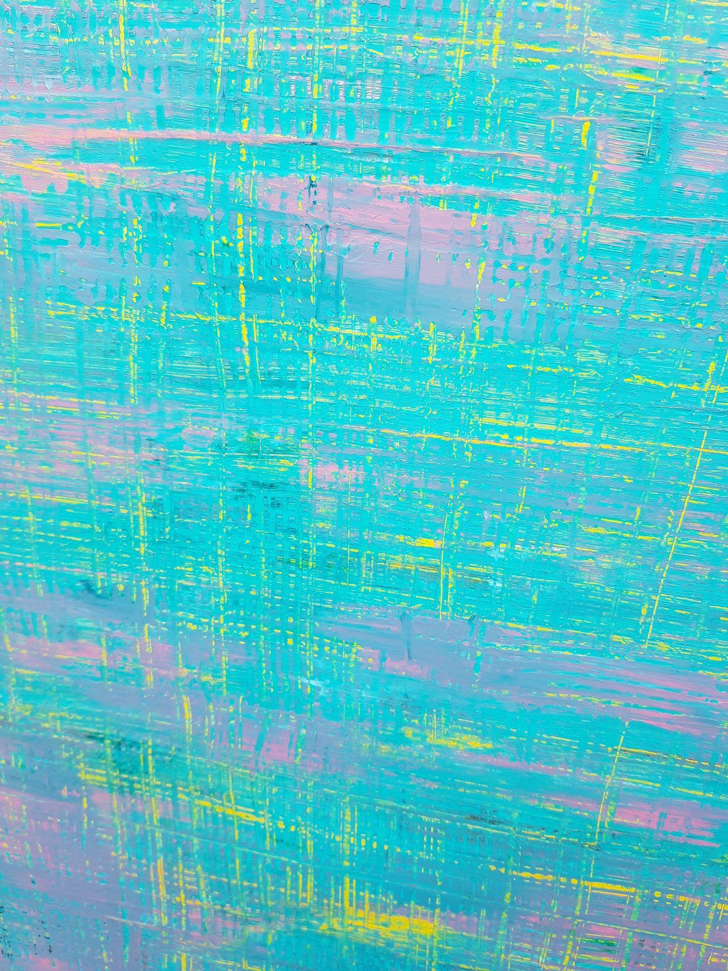 Vibraciones caribeñas, Pintura, Acrílico sobre lienzo - Abstract Painting Azul de Ivana Olbricht