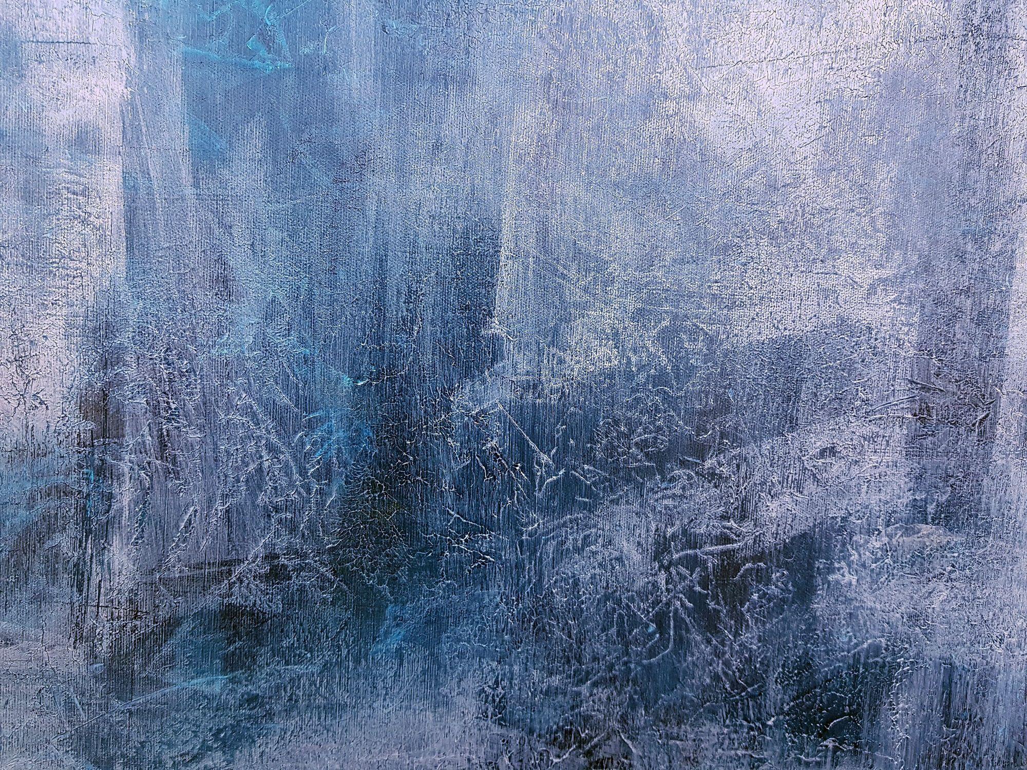 Aliento frío, Pintura, Acrílico sobre lienzo - Abstract Painting Gris de Ivana Olbricht