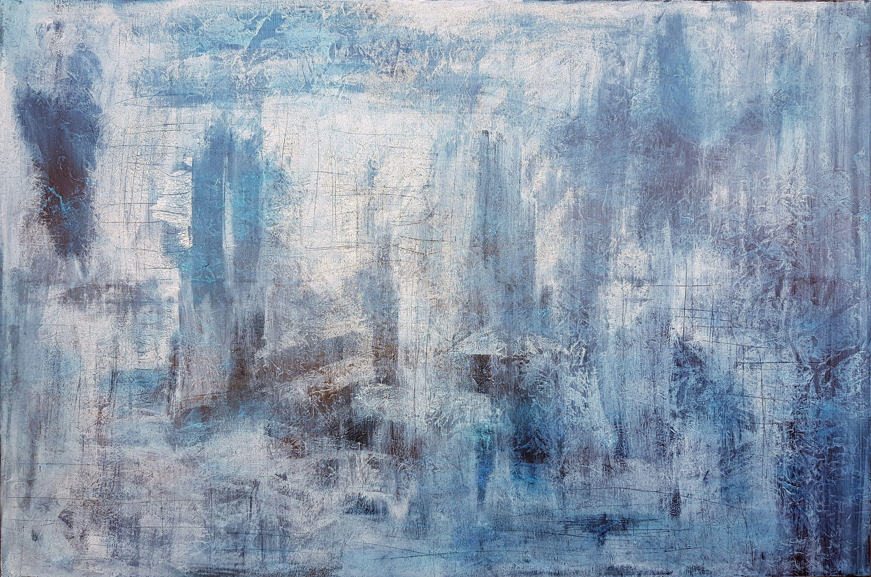 Abstract Painting de Ivana Olbricht - Aliento frío, Pintura, Acrílico sobre lienzo