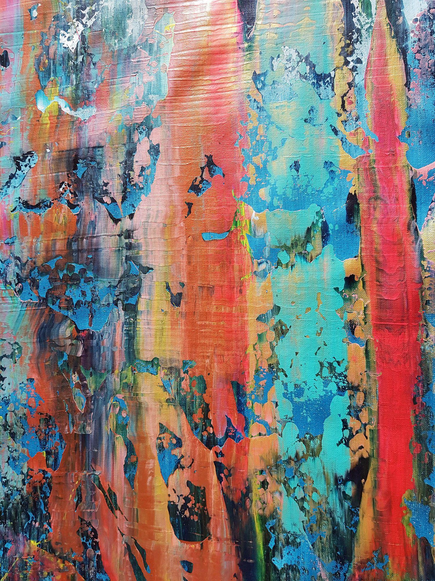 Tuffati, Pittura, Acrilico su tela - Abstract Painting Marrone di Ivana Olbricht