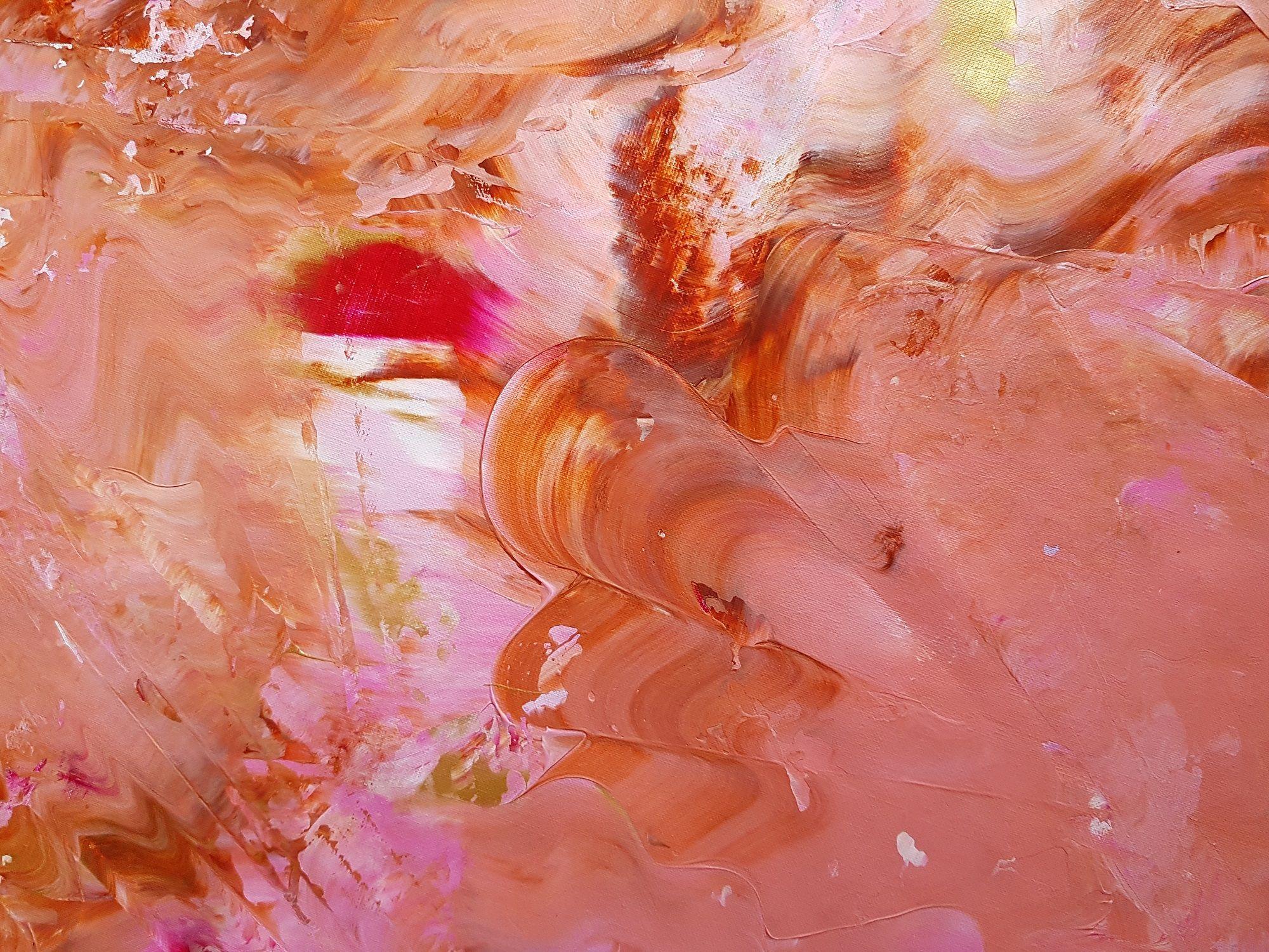 Enter my Soul, Painting, Acrylic on Canvas - Pink Abstract Painting by Ivana Olbricht