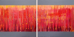 Even in the coldest heart the fire burns - diptych, Painting, Acrylic on Canvas