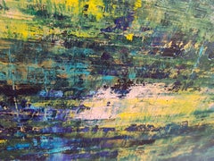 Evening by the pond, Painting, Acrylic on Canvas