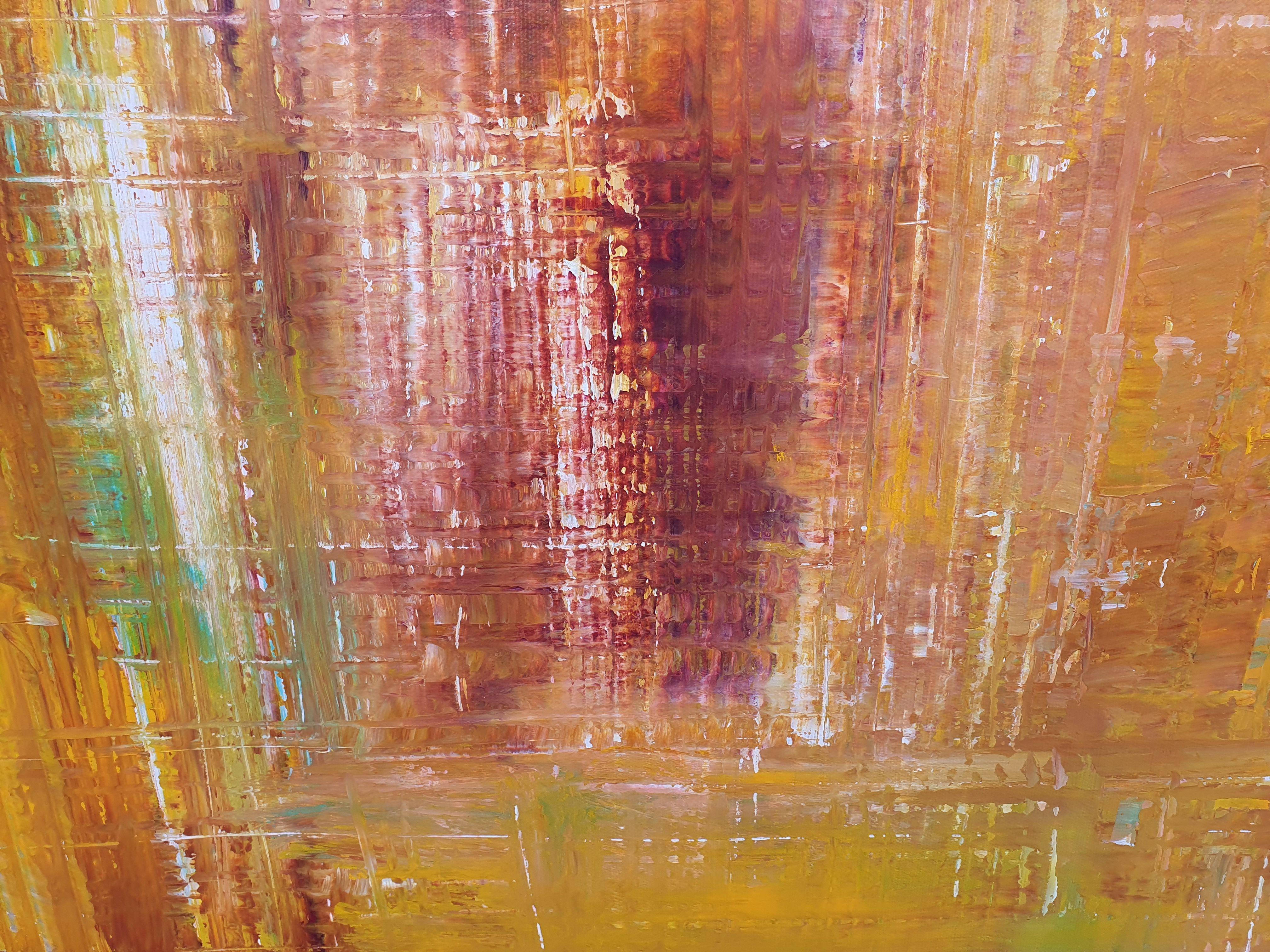 Aspettati il meglio, Pittura, Acrilico su tela - Abstract Painting Marrone di Ivana Olbricht