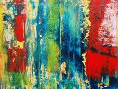 Facing the wind - XXL abstract landscape, Painting, Acrylic on Canvas