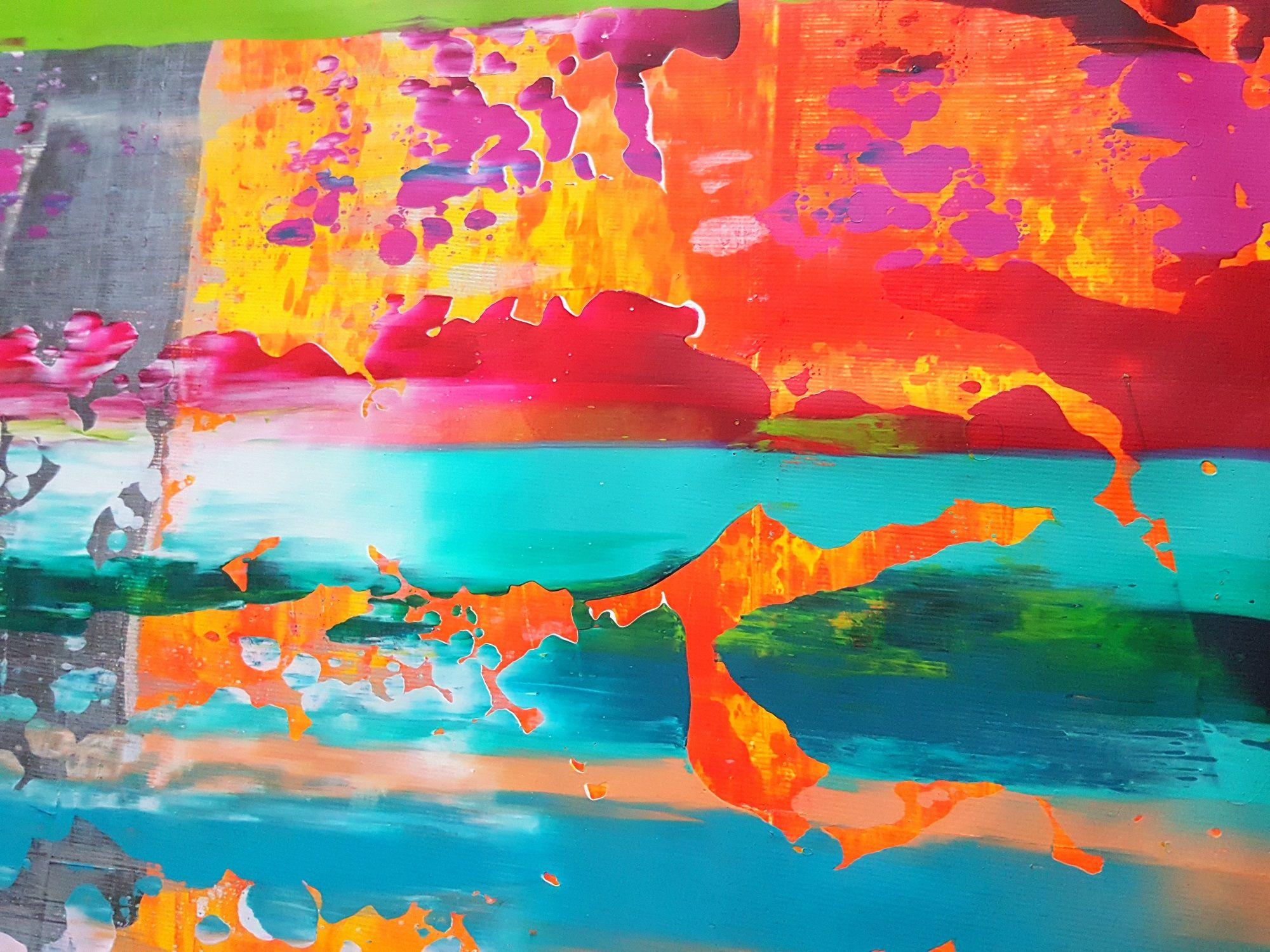 Fiamme dell'infanzia - XXL colorato astratto, Pittura, Acrilico su tela - Painting Astratto di Ivana Olbricht