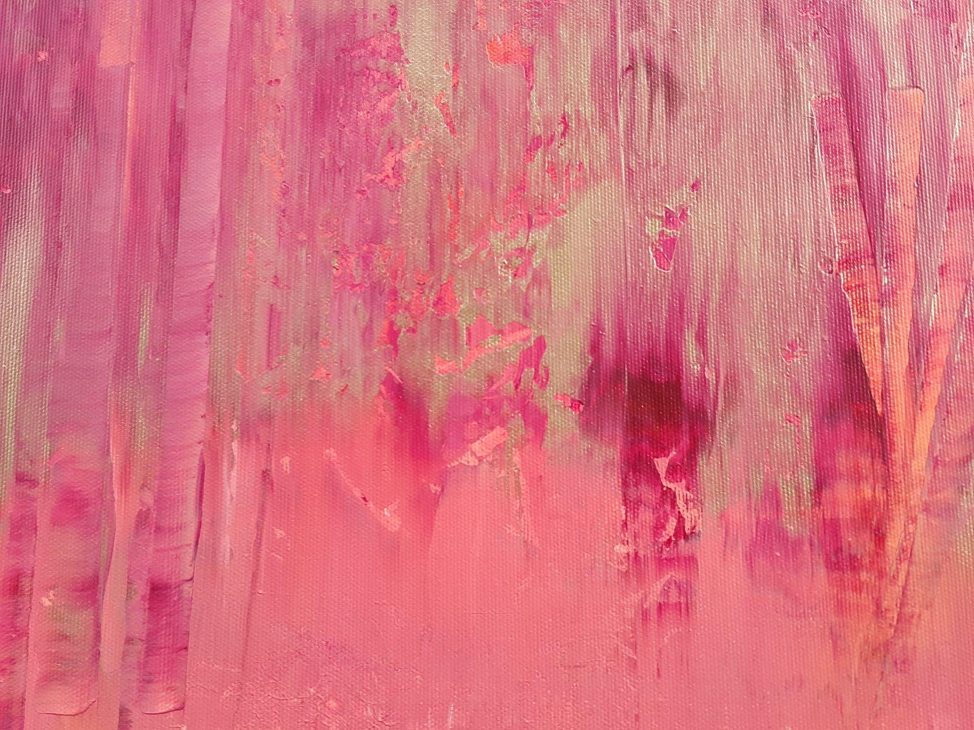 Frozen roses, Painting, Acrylic on Canvas - Pink Abstract Painting by Ivana Olbricht